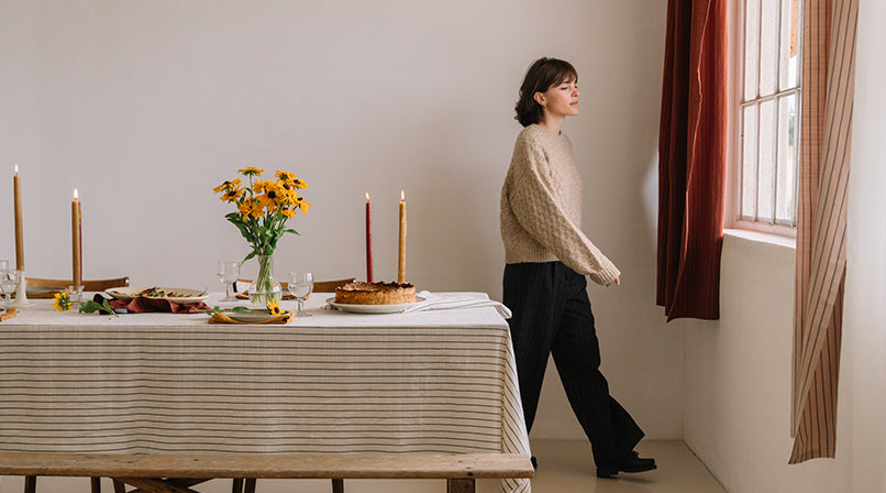 Linge de table à rayures : l’élégance du quotidien selon Les pensionnaires