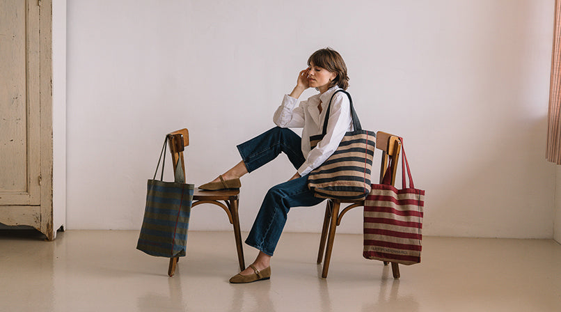 Tote bag rayé : l’accessoire intemporel signé Les pensionnaires