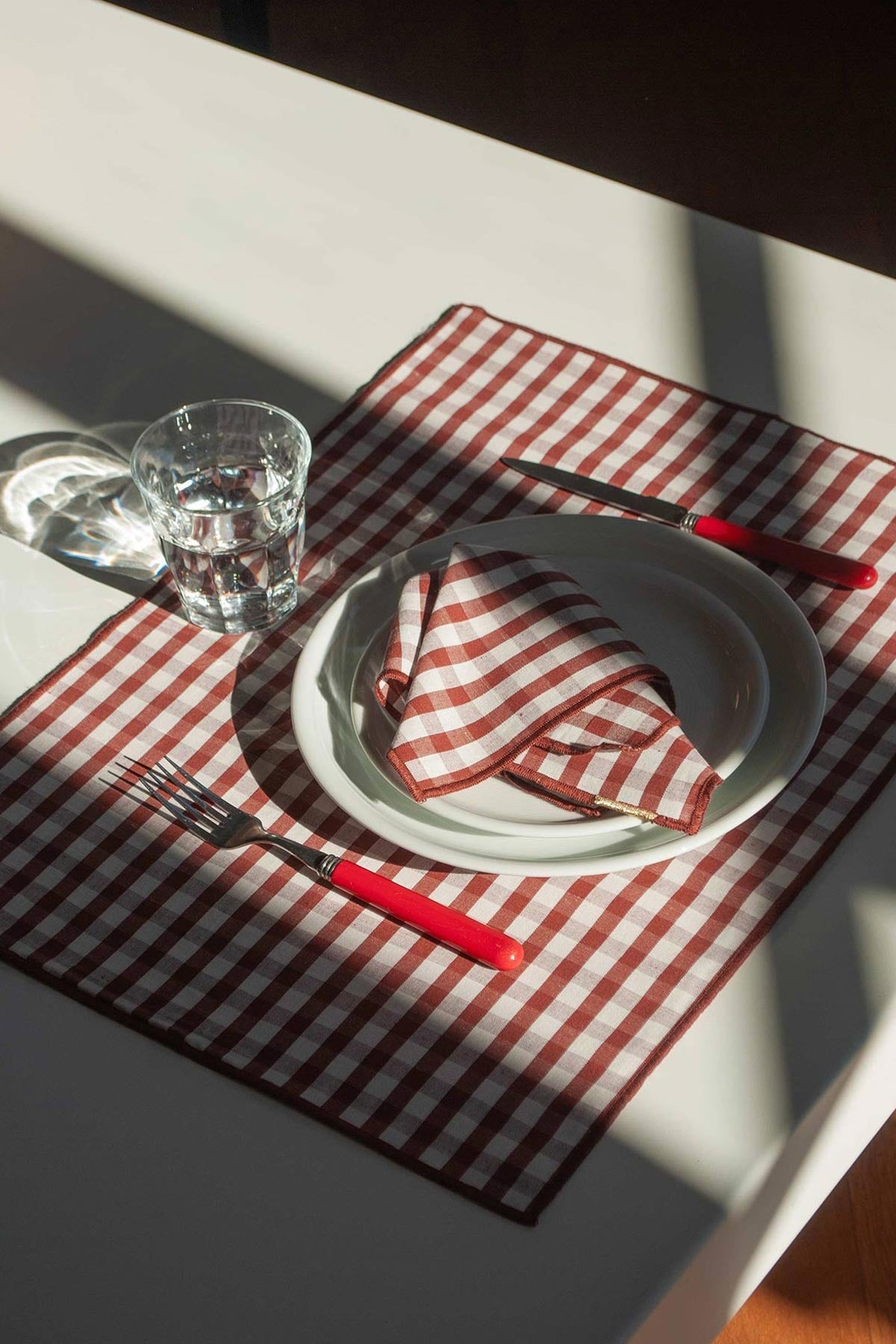 Lot De 4 Sets De Table En Tissu Lin Rouge - 33x48 Cm - Parfaits Pour Noël - Neufs