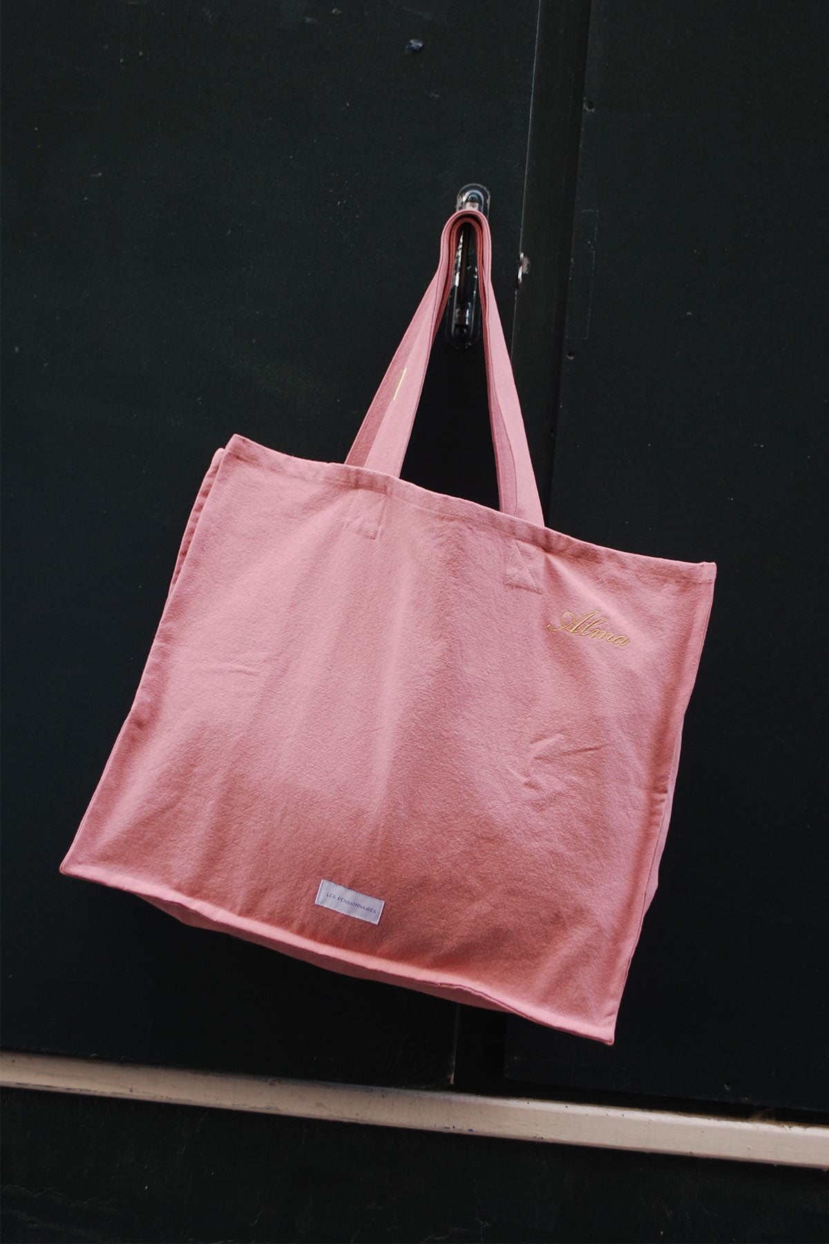 Grand cabas en épaisse toile de coton bio bois de rose