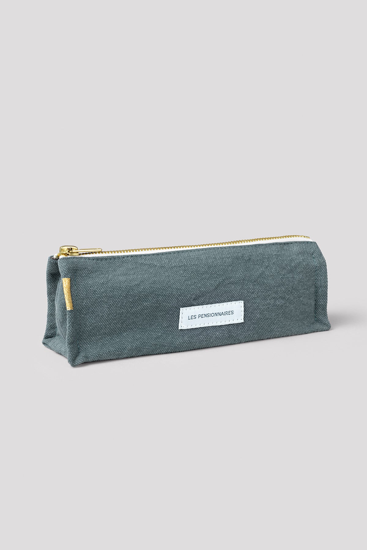 Trousse à crayons en toile de coton bio bleu Les pensionnaires