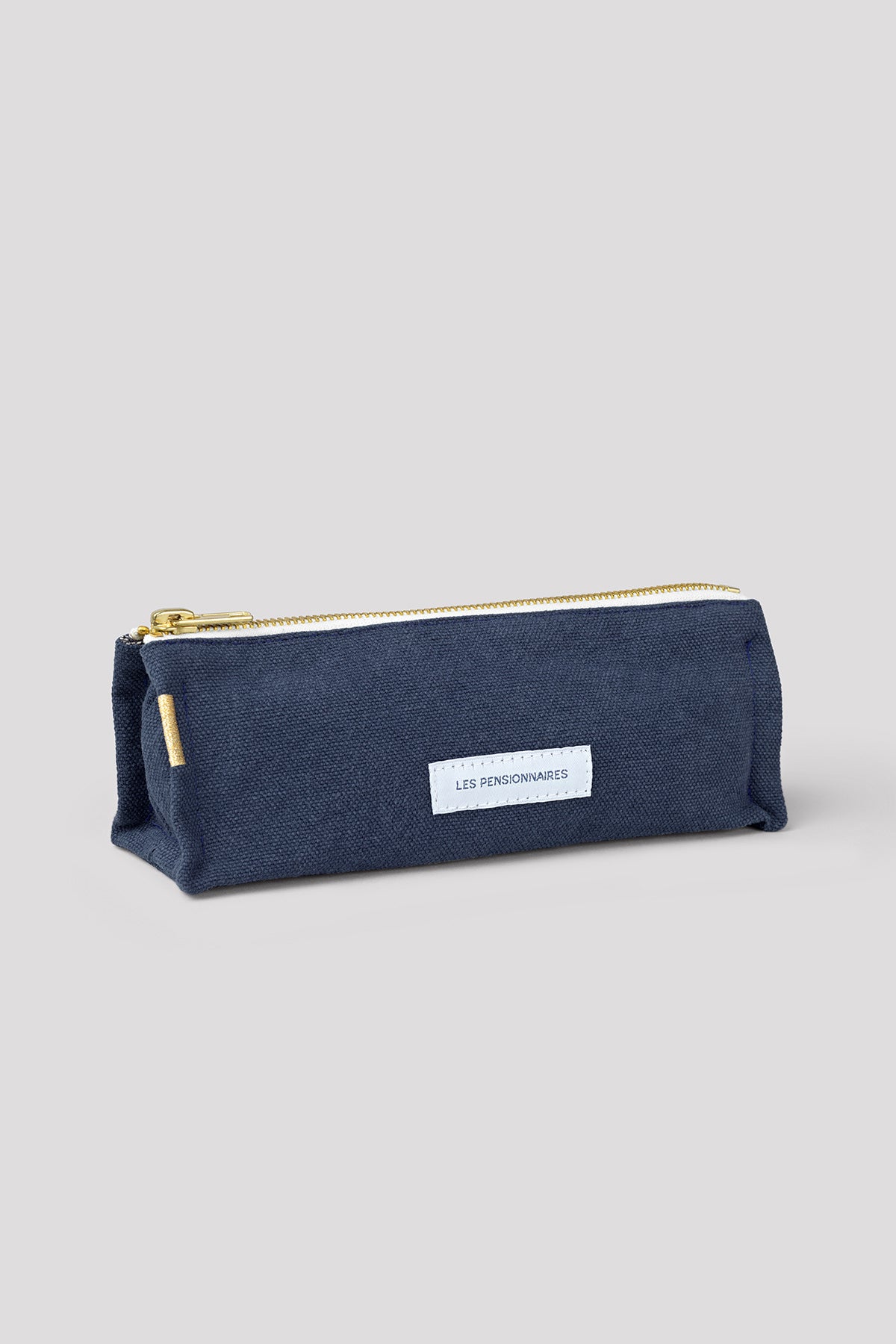 Trousse à crayons en toile de coton bio bleu marine Les pensionnaires