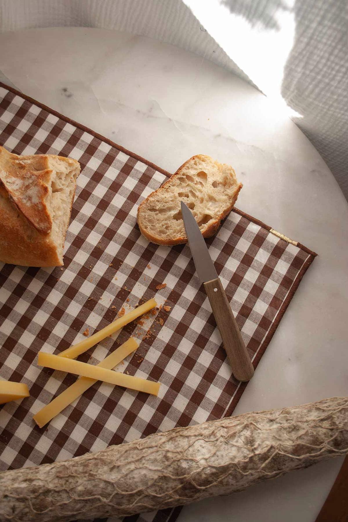 Hazel brown gingham linen and cotton placemats (set of 2)