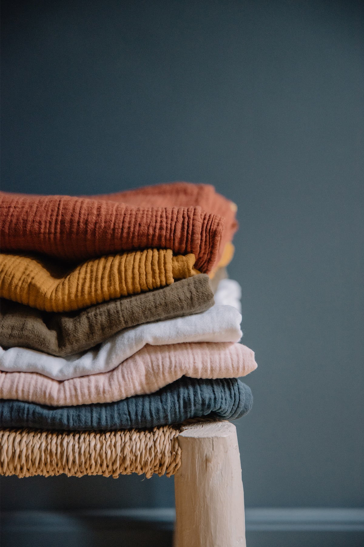 plaids en double gaze de coton