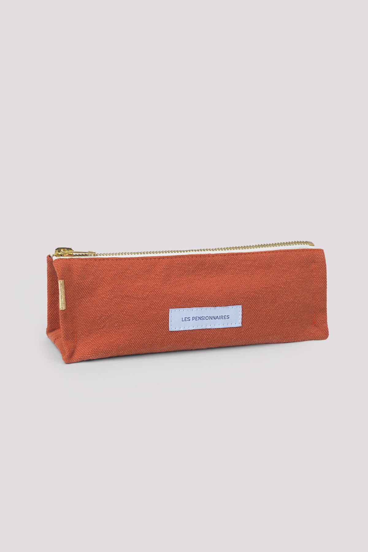 Flaming orange organic cotton canvas pencil case