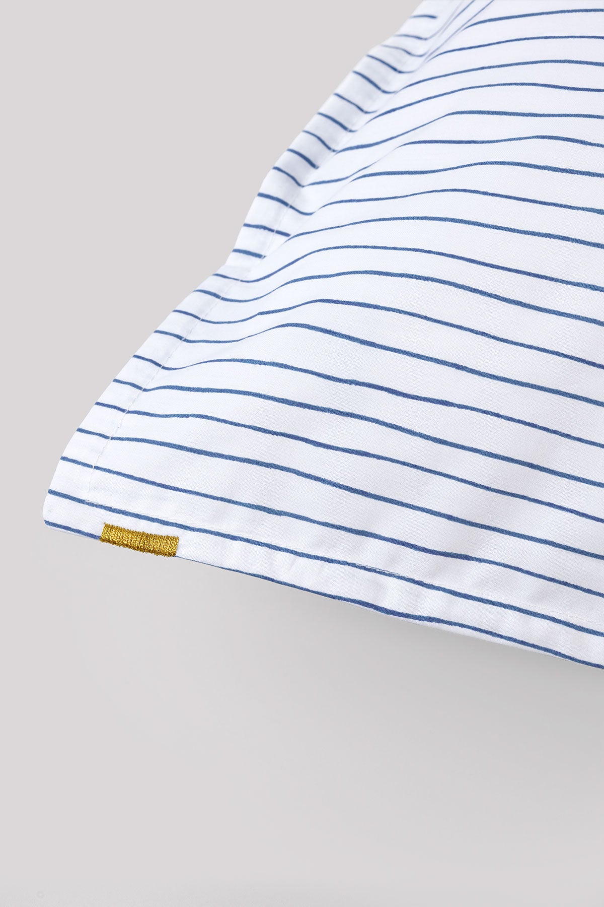 Taie d'oreiller percale de coton rayures bleues Les pensionnaires