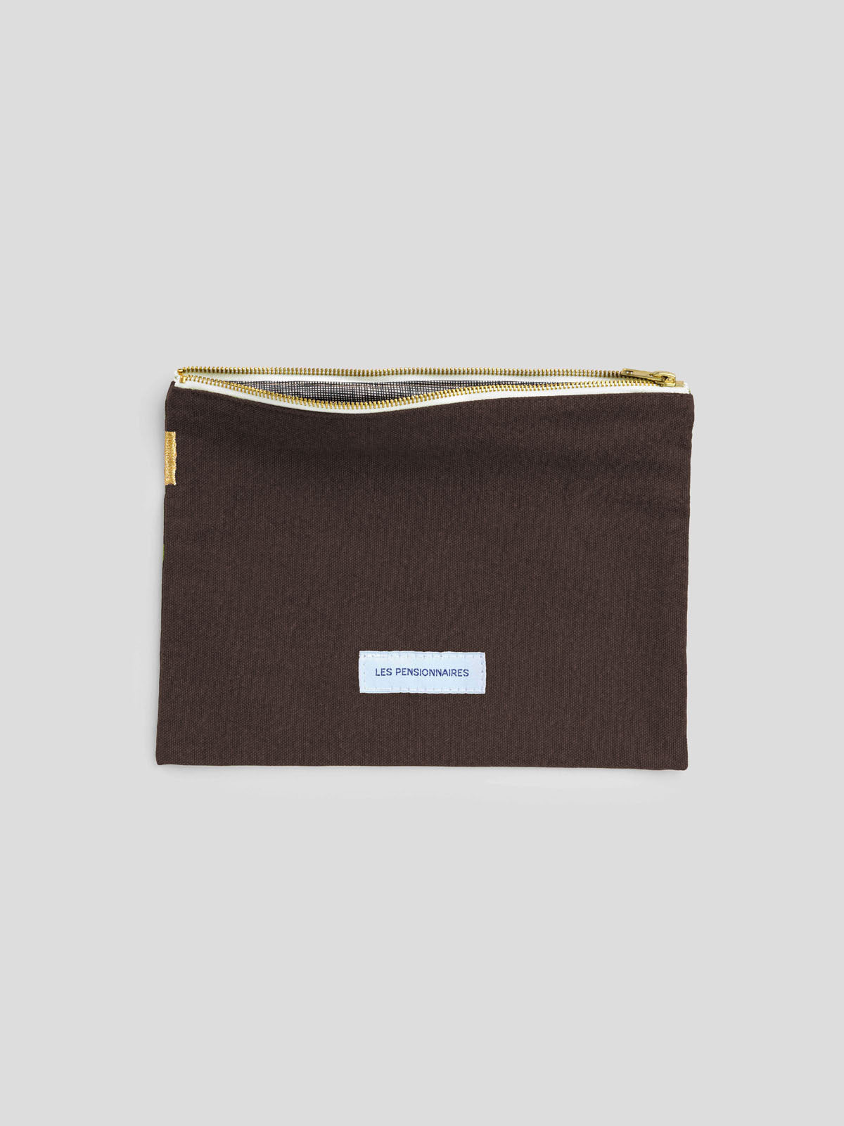 Ebony brown organic cotton canvas small pouch