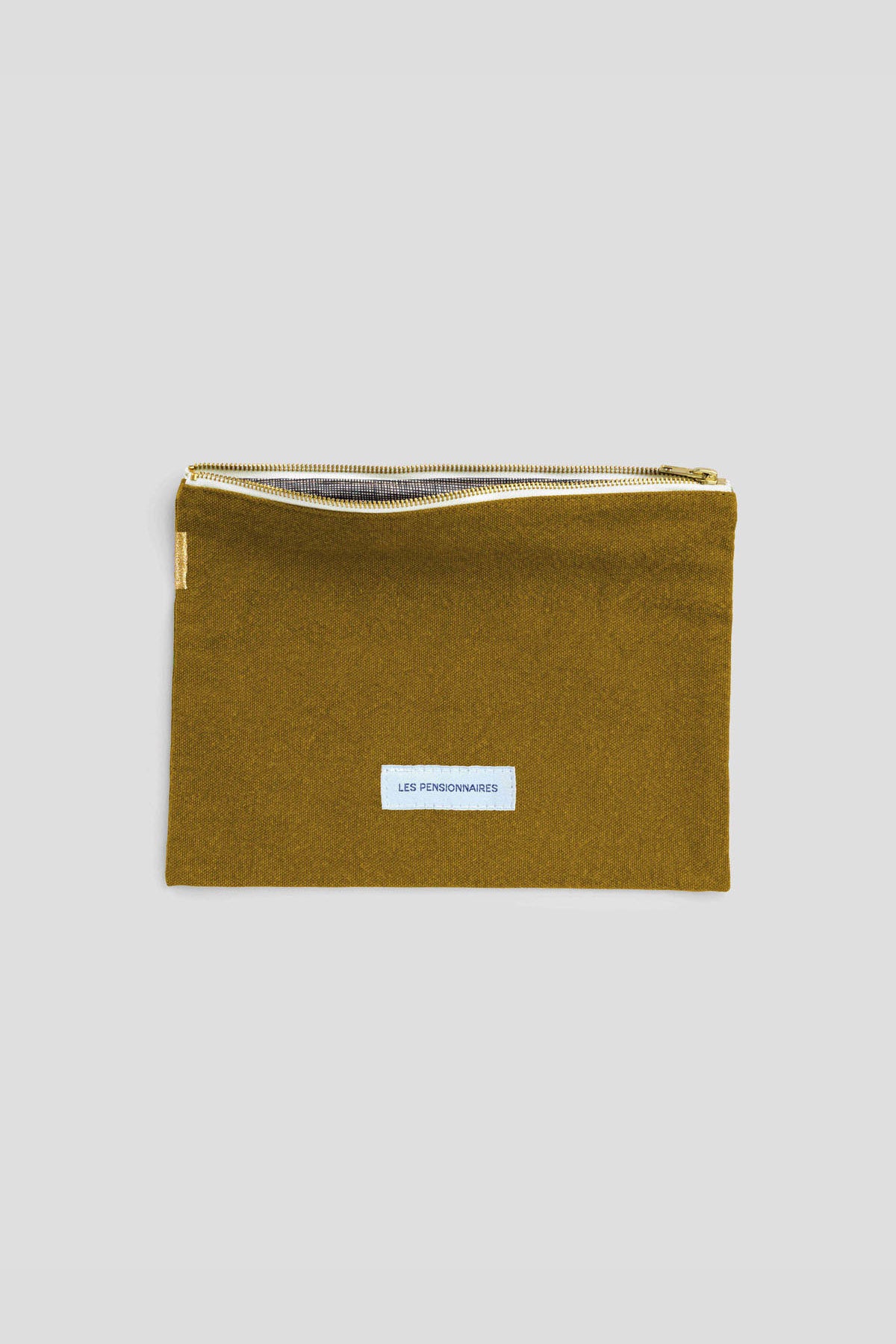 Bronze green organic cotton canvas small pouch