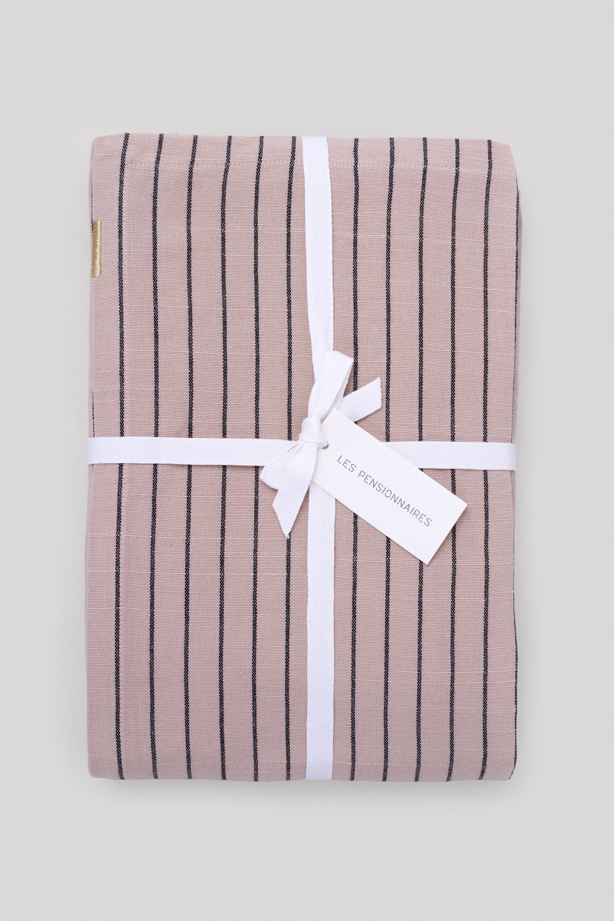 Nappe Rose délicat à rayures en coton flammé