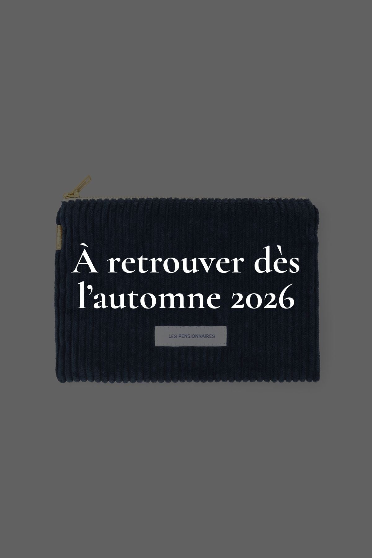 Petite pochette en velours côtelé bleu orage