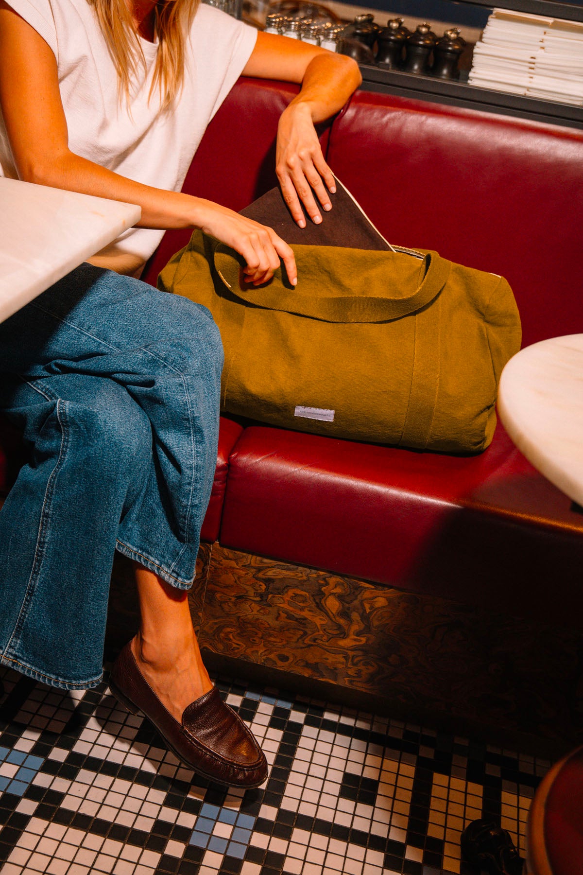 Sac bowling en coton bio vert bronze