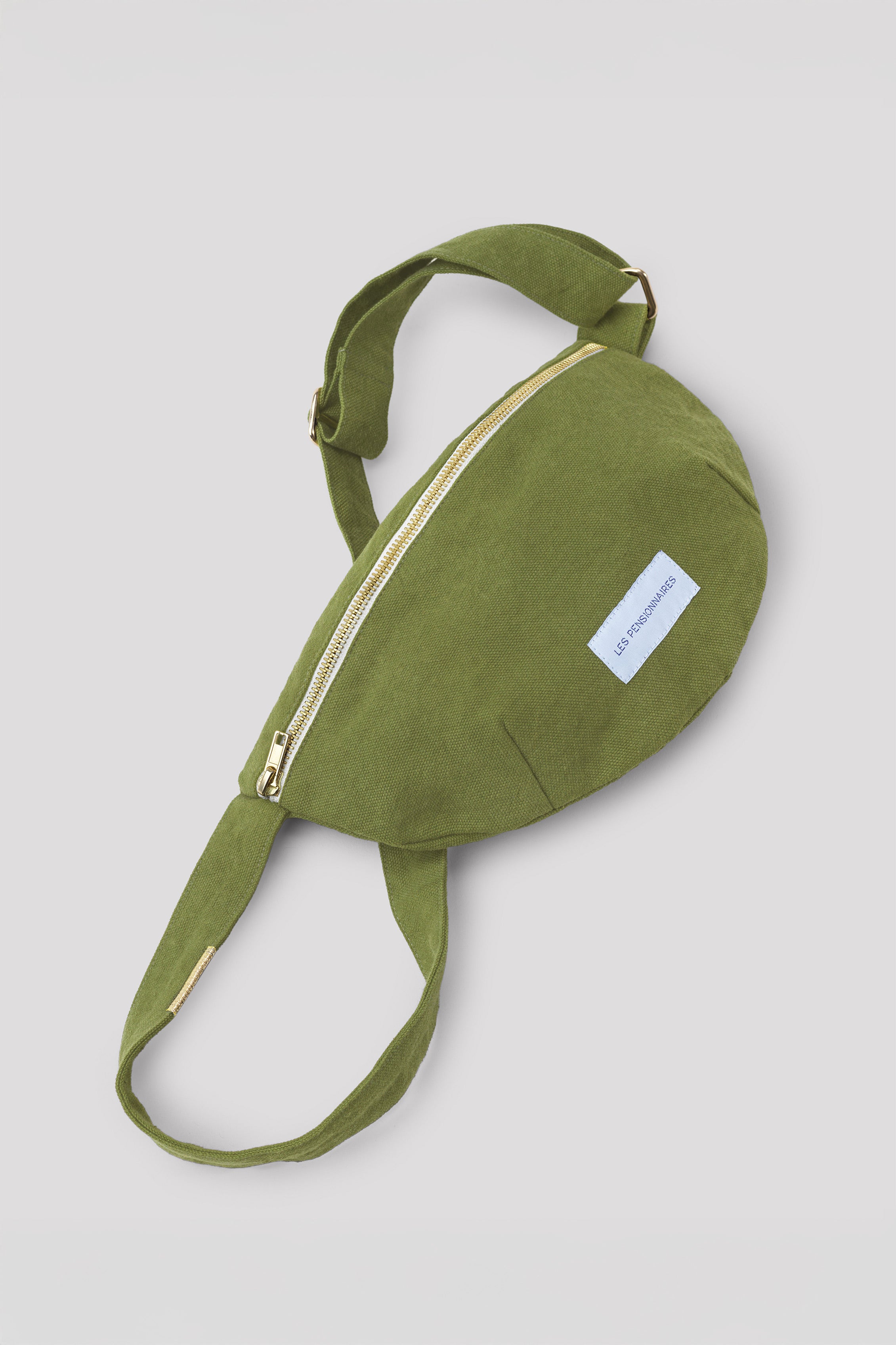 Sac banane en toile de coton bio vert mousse