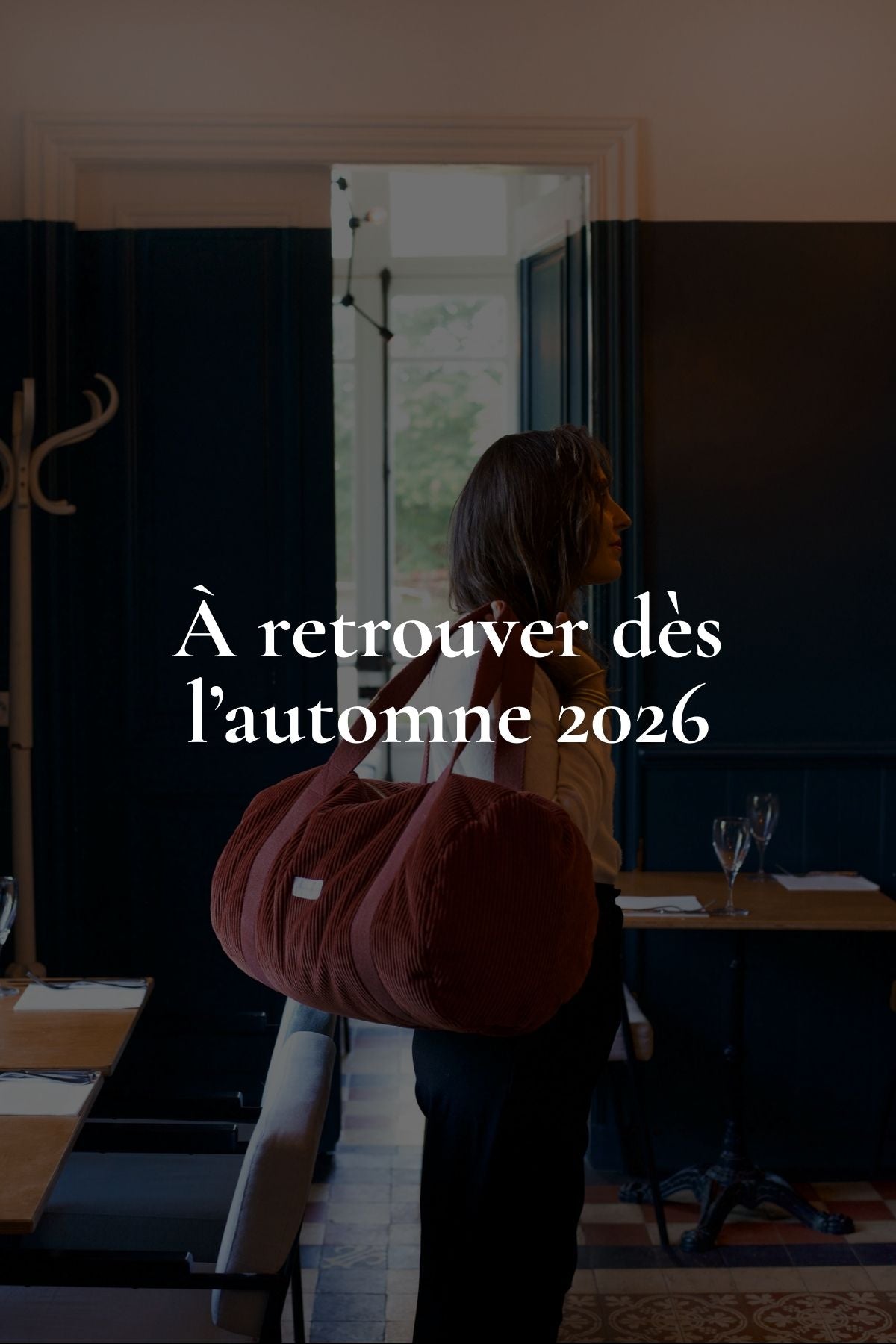 Sac bowling en velours côtelé rouille