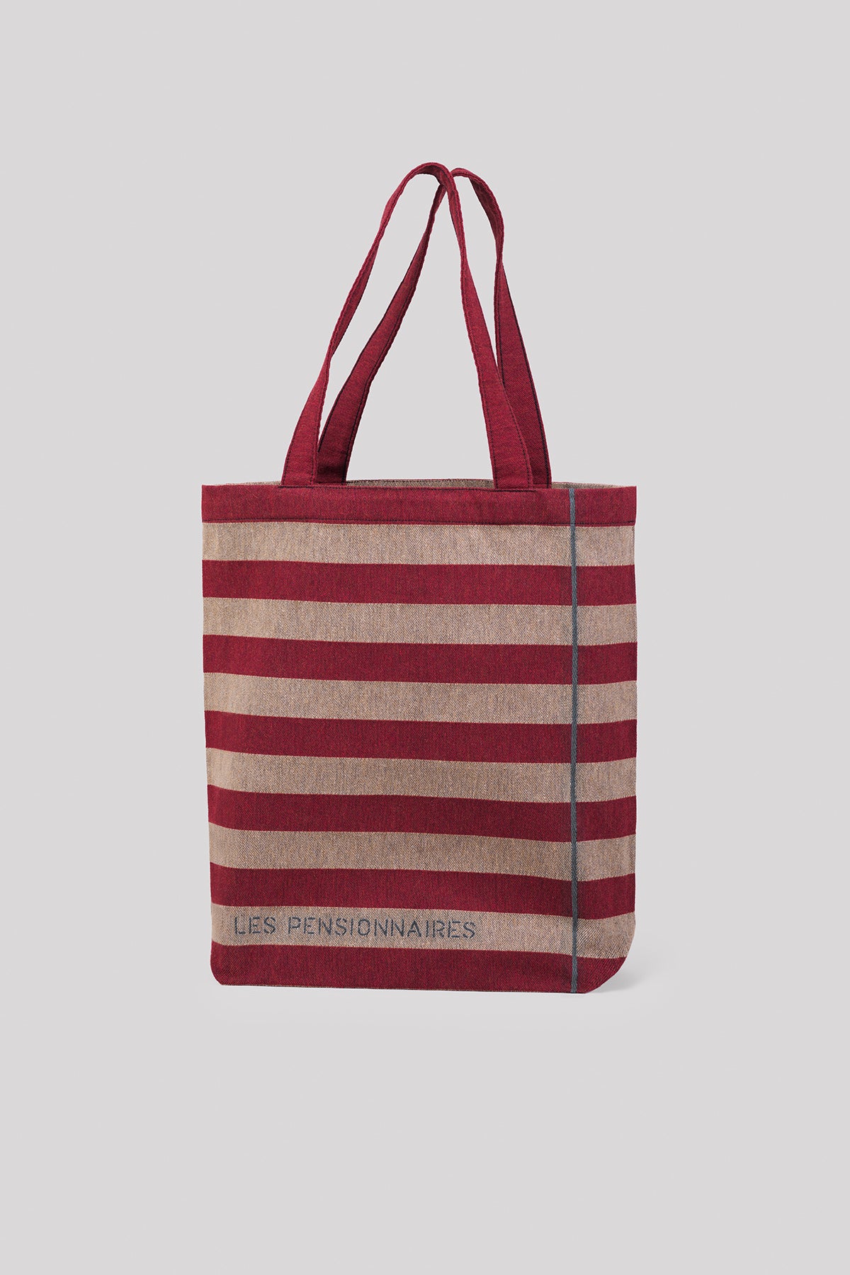 Tote bag rayé en fibres recyclées rouille et beige