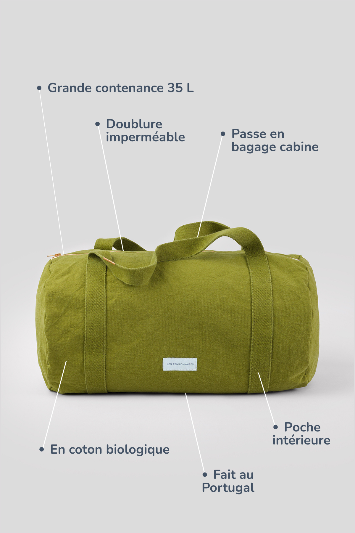 Sac bowling en coton bio vert mousse