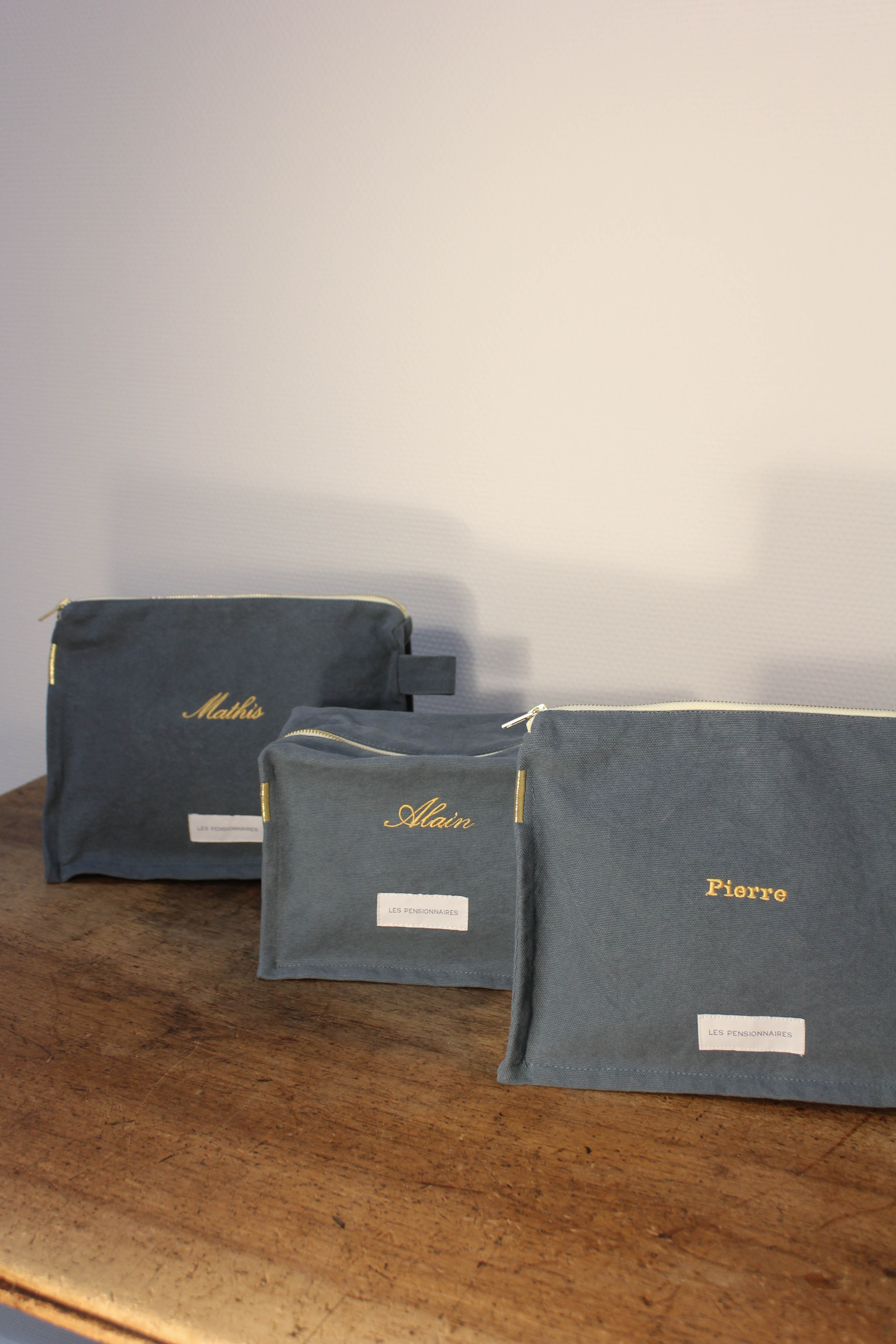 Trousse de toilette bleu horizon en épaisse toile de coton bio