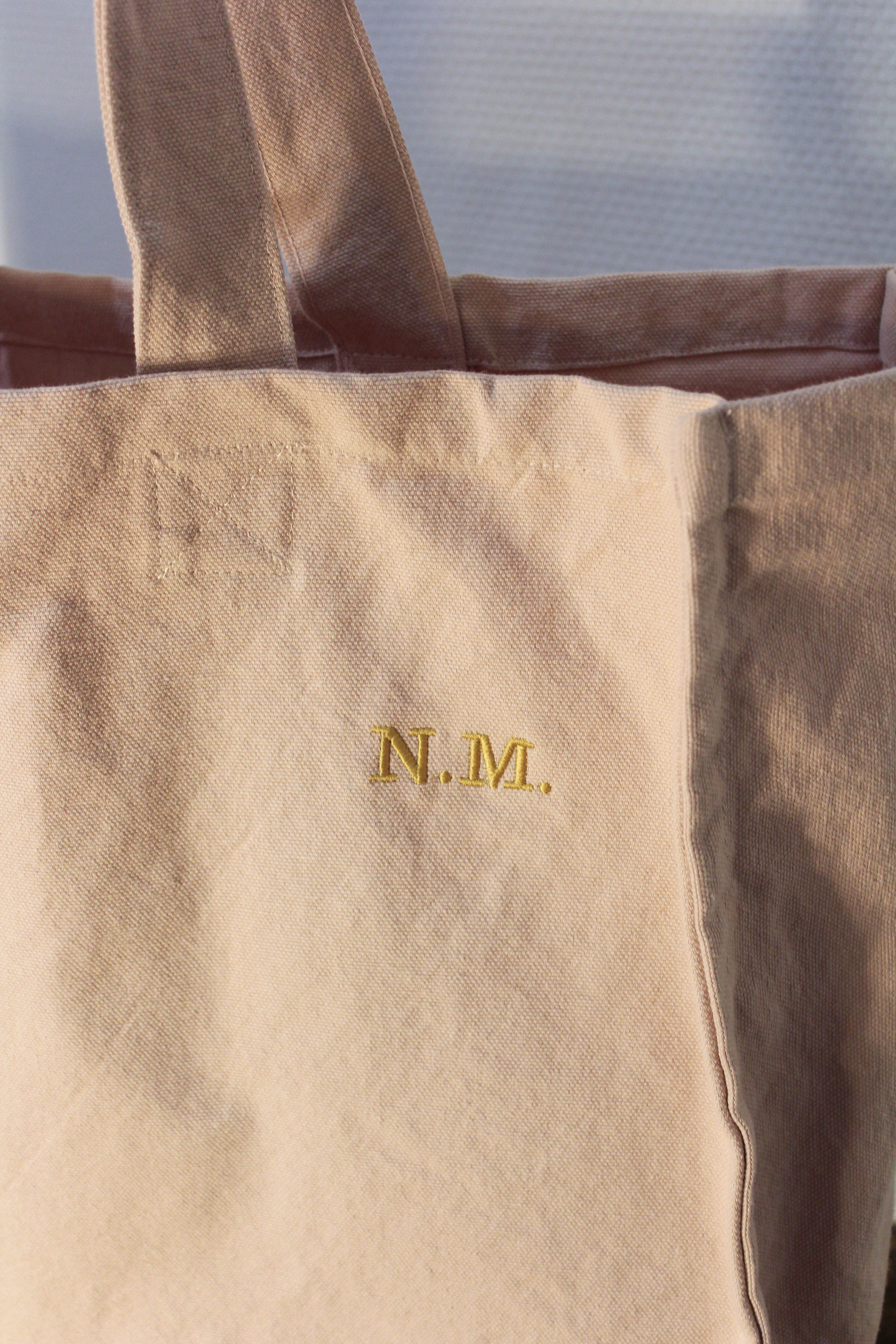 Grand cabas rose délicat en épaisse toile de coton bio