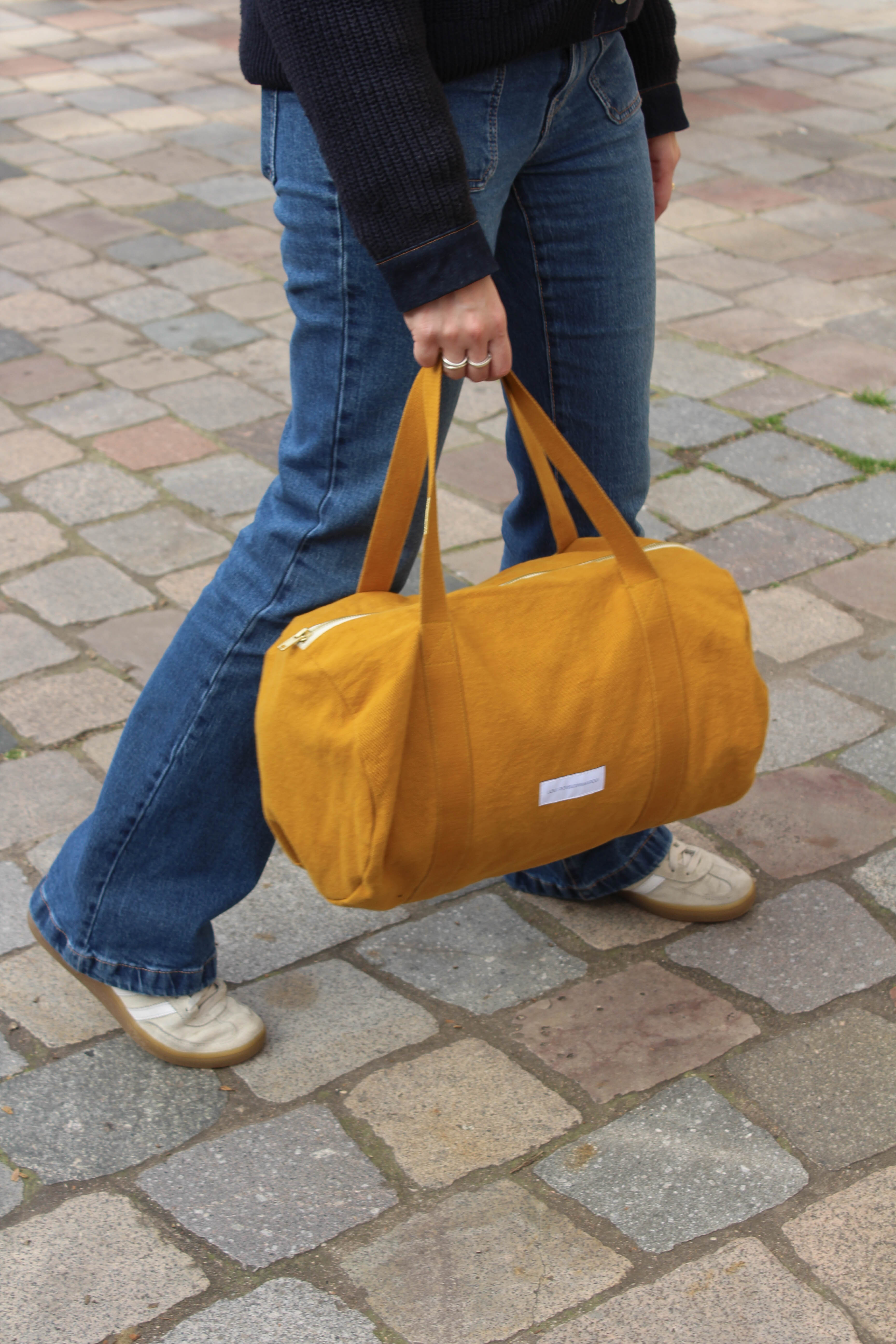 Mini sac bowling en coton bio jaune safran
