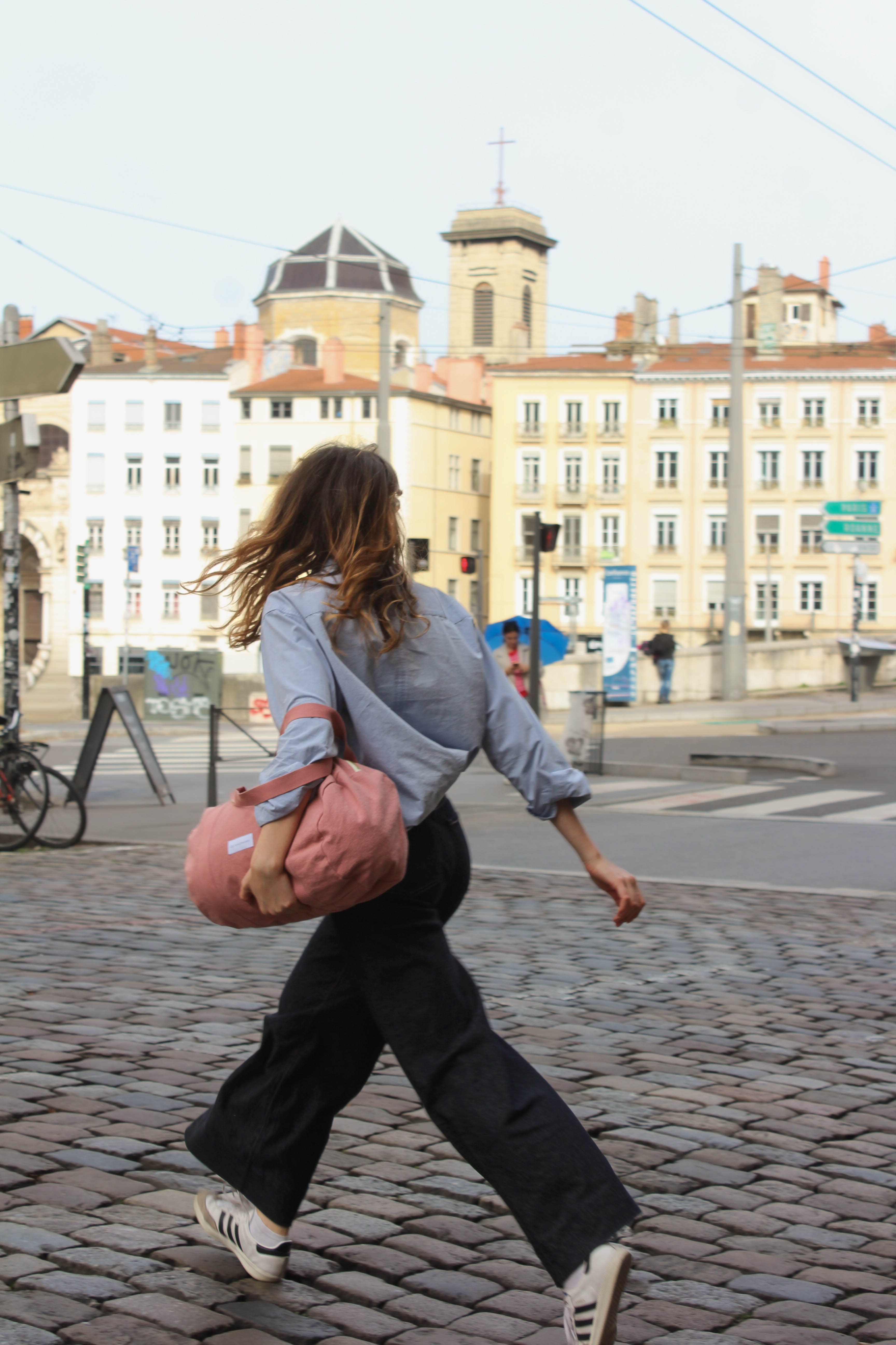 Mini sac bowling en coton bio bois de rose