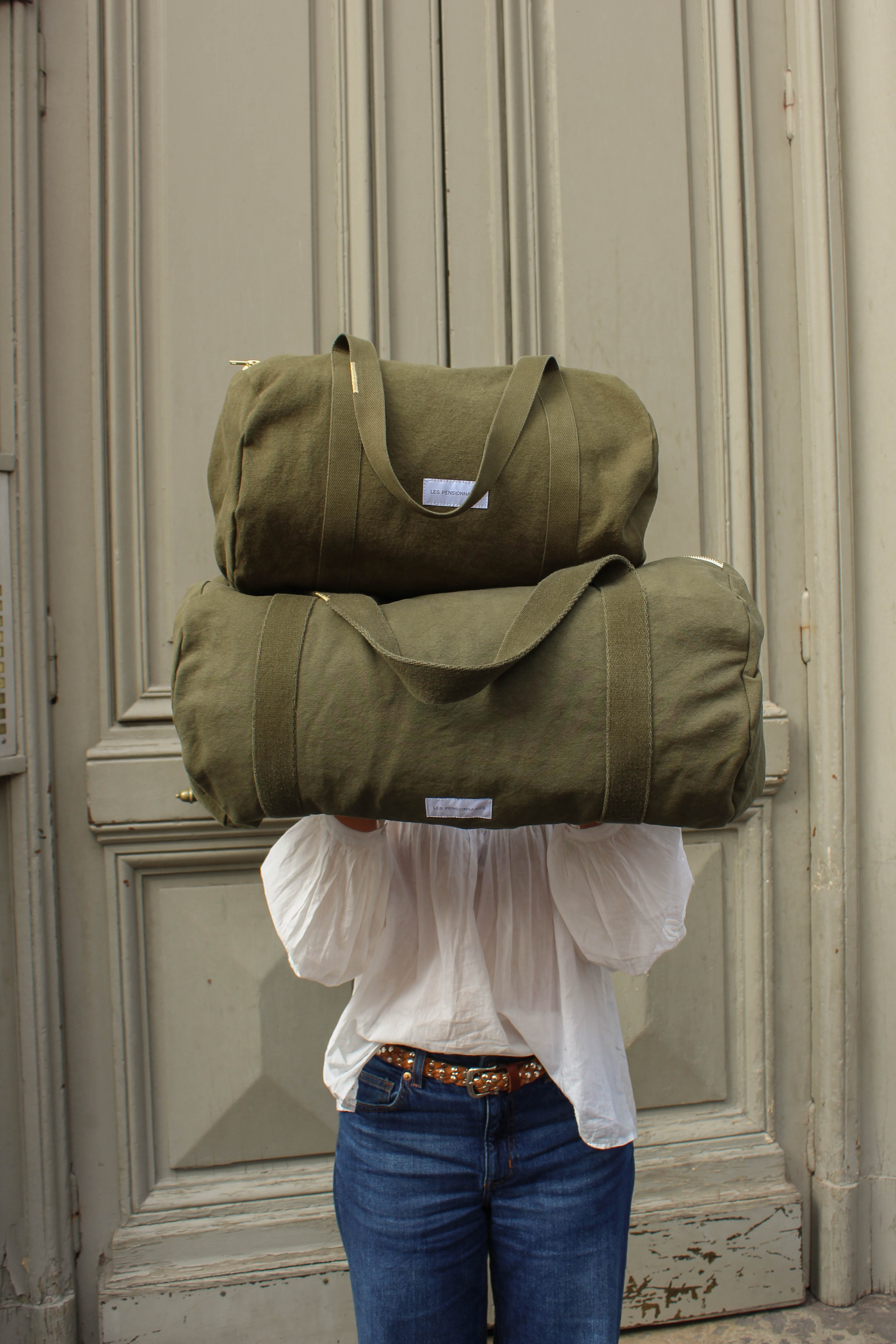 Caper green organic cotton mini bowling bag