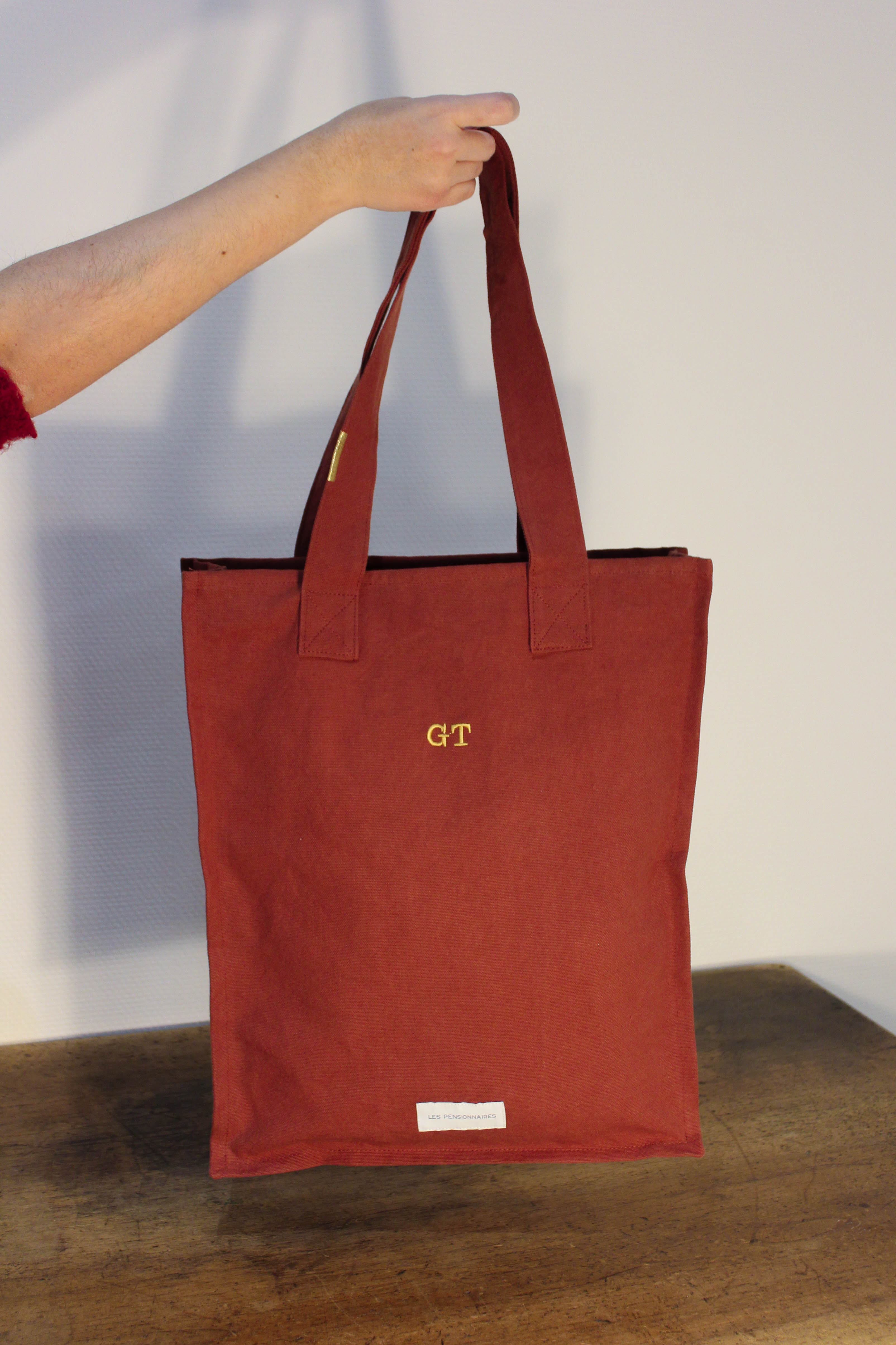Rust red organic cotton canvas zipped bag