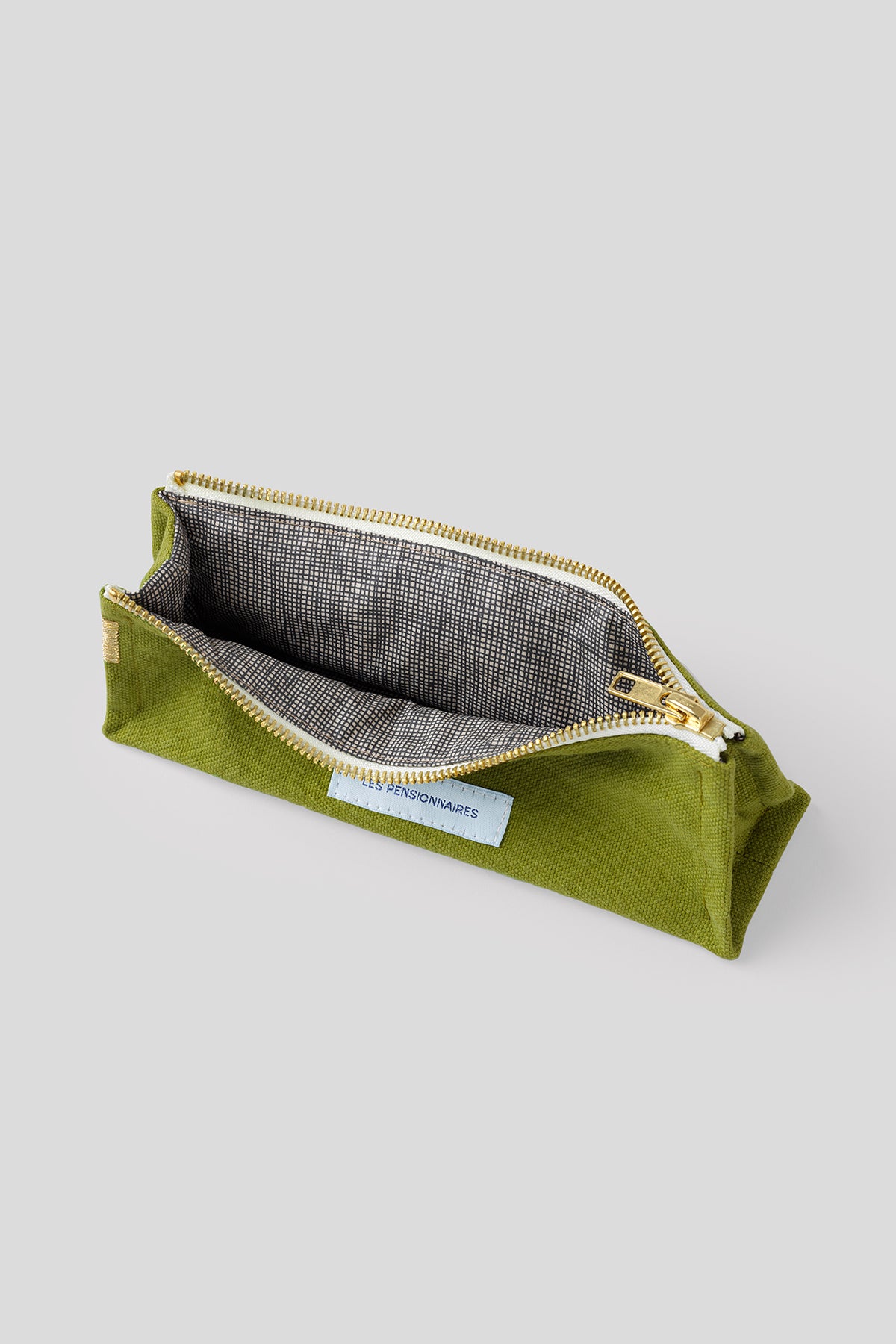 Trousse à crayons en toile de coton bio bleu outremer