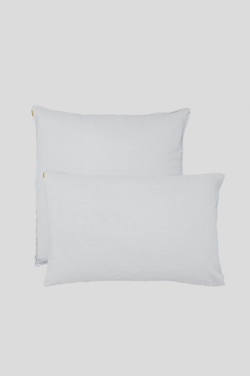 Grand coussin déhoussable double gaze de coton blanc lit ou canapé