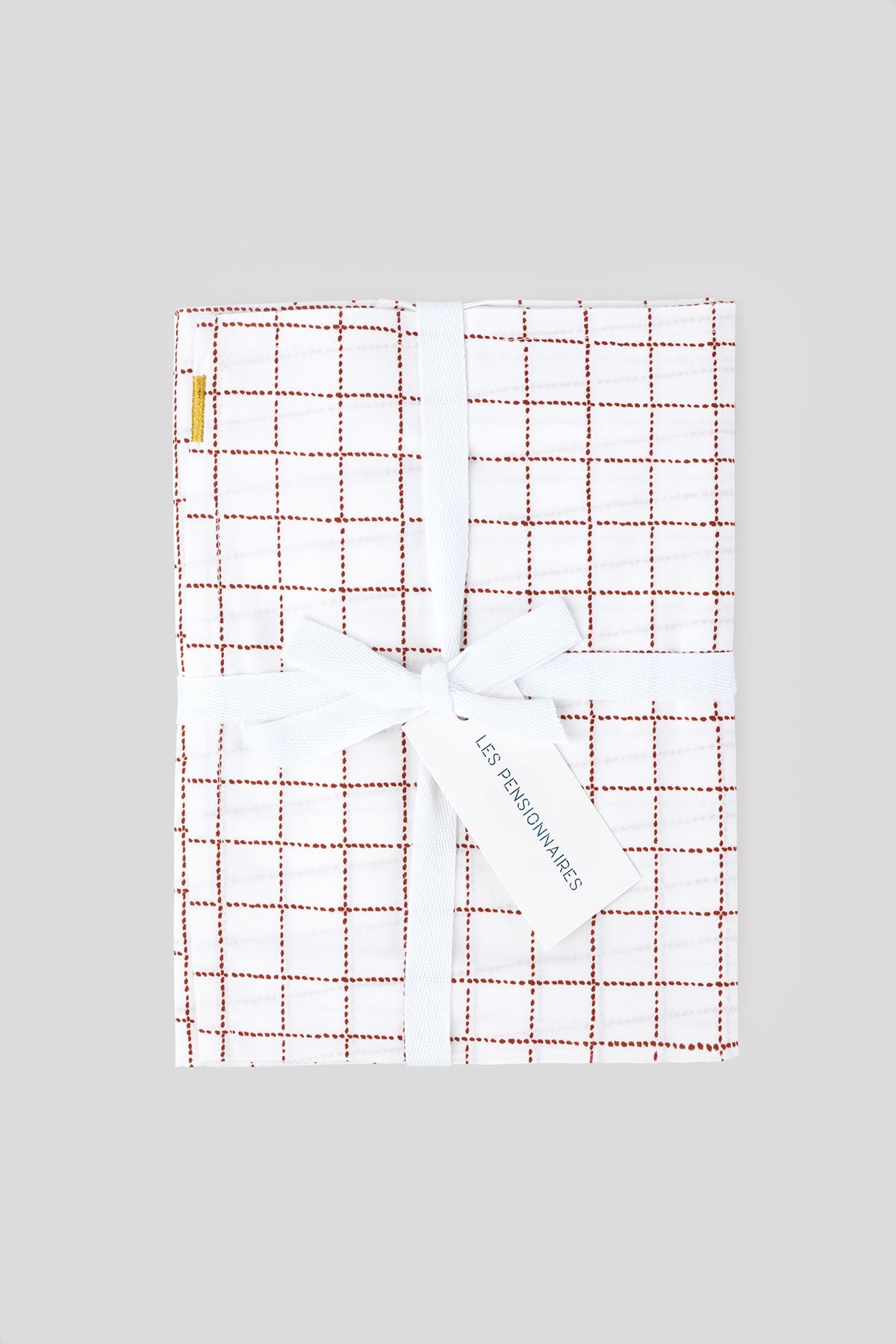 Chic organic cotton percale pillowcase with rust checks