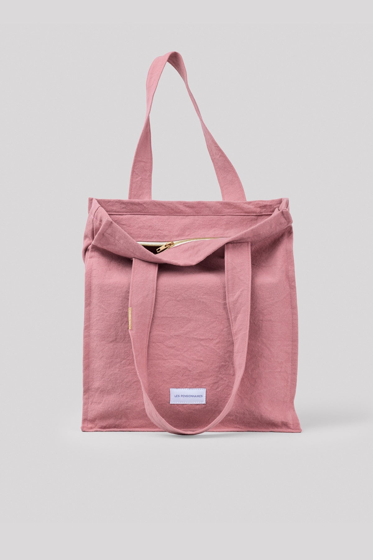 Sac zippé en toile de coton bio Bois de rose