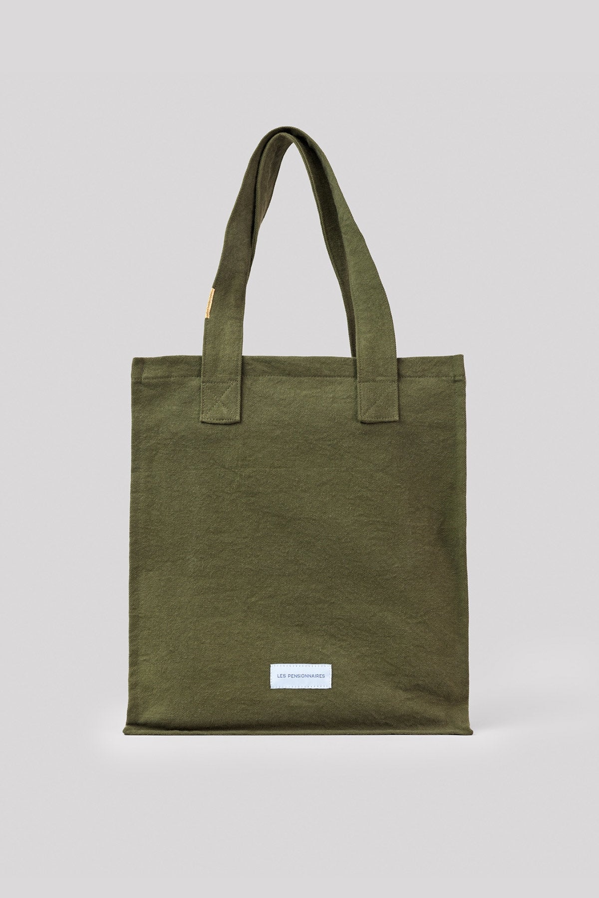 Sac zippé en toile de coton bio Vert câpre