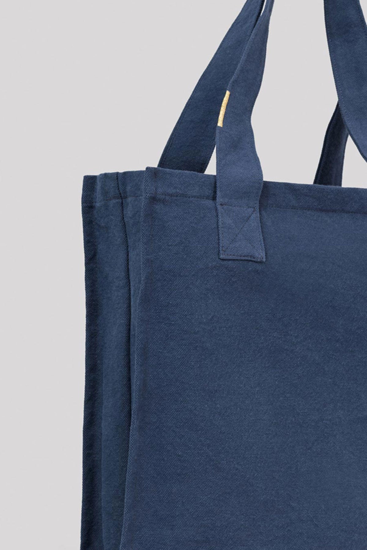 Tote bag zippé en toile de coton bio Bleu marine