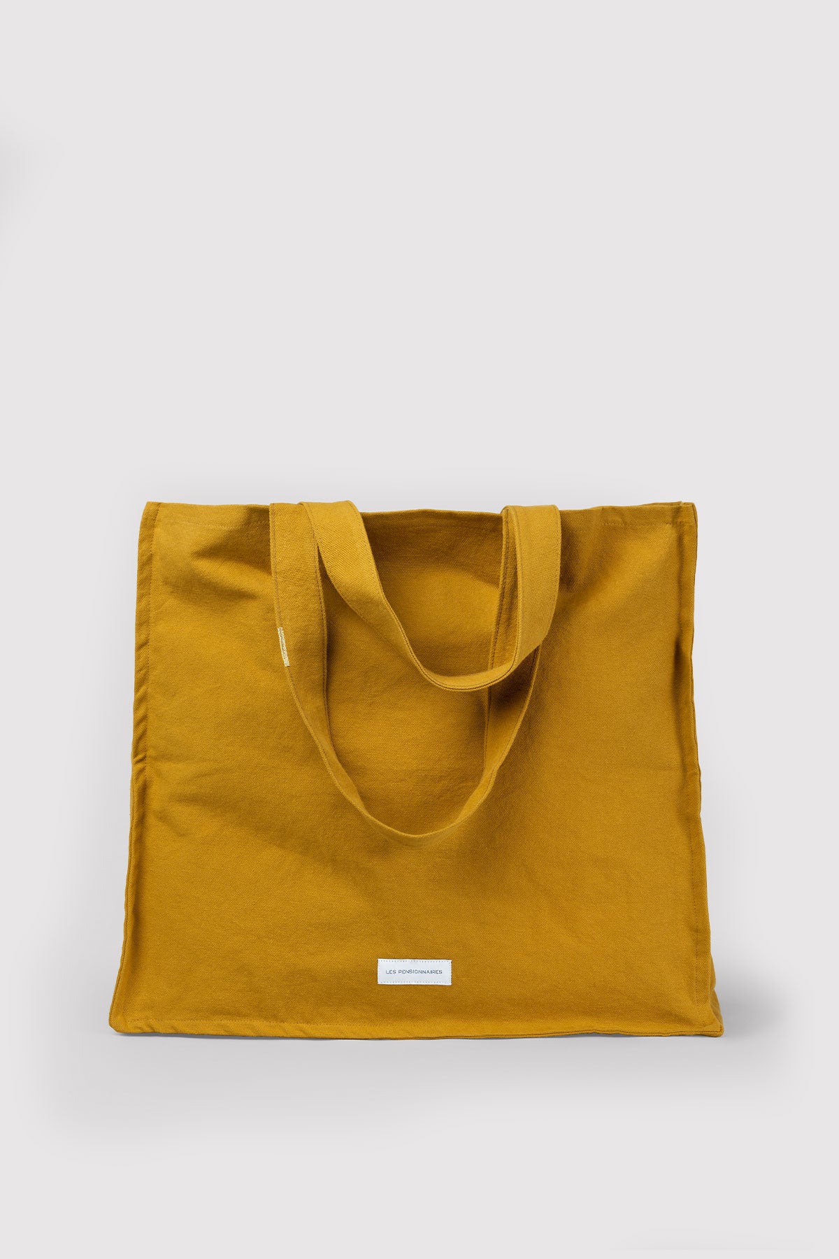 Large saffron yellow bag in thick organic cotton canvas