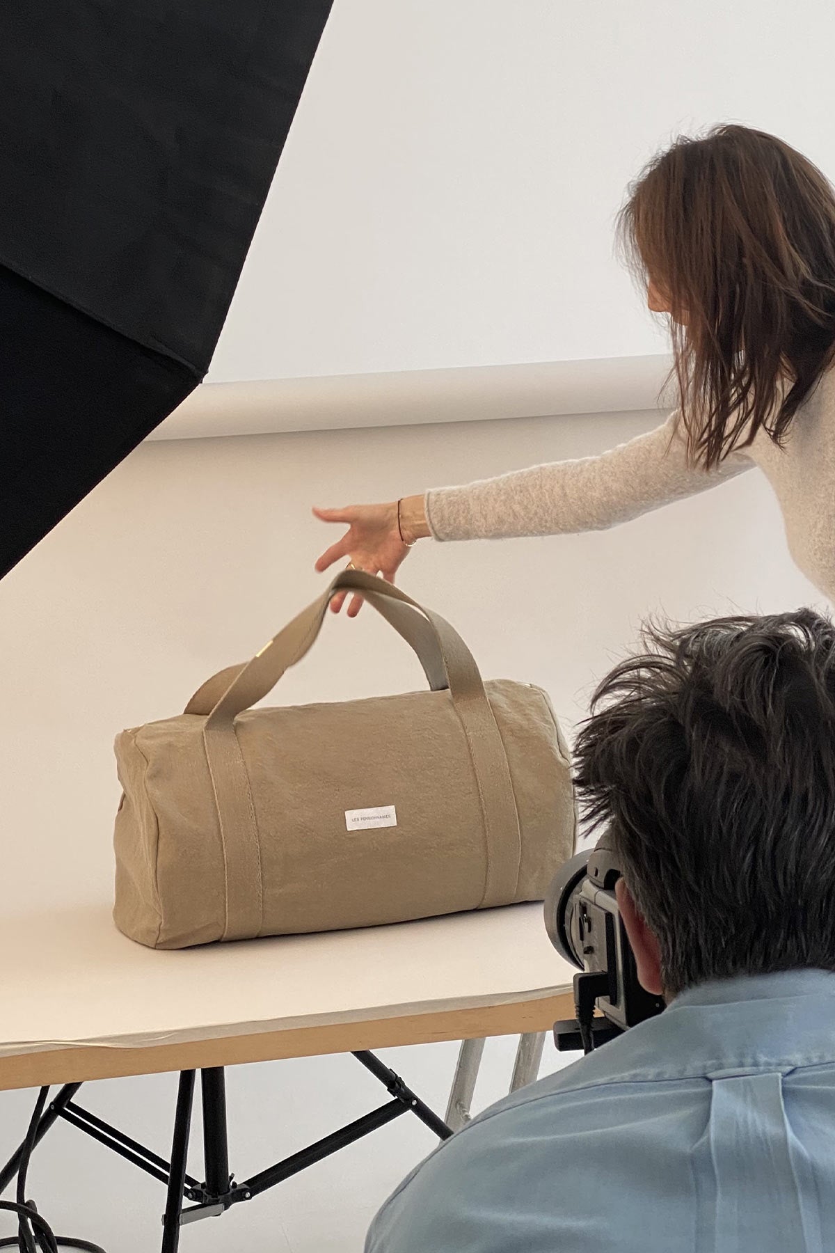 Lime green organic cotton bowling bag