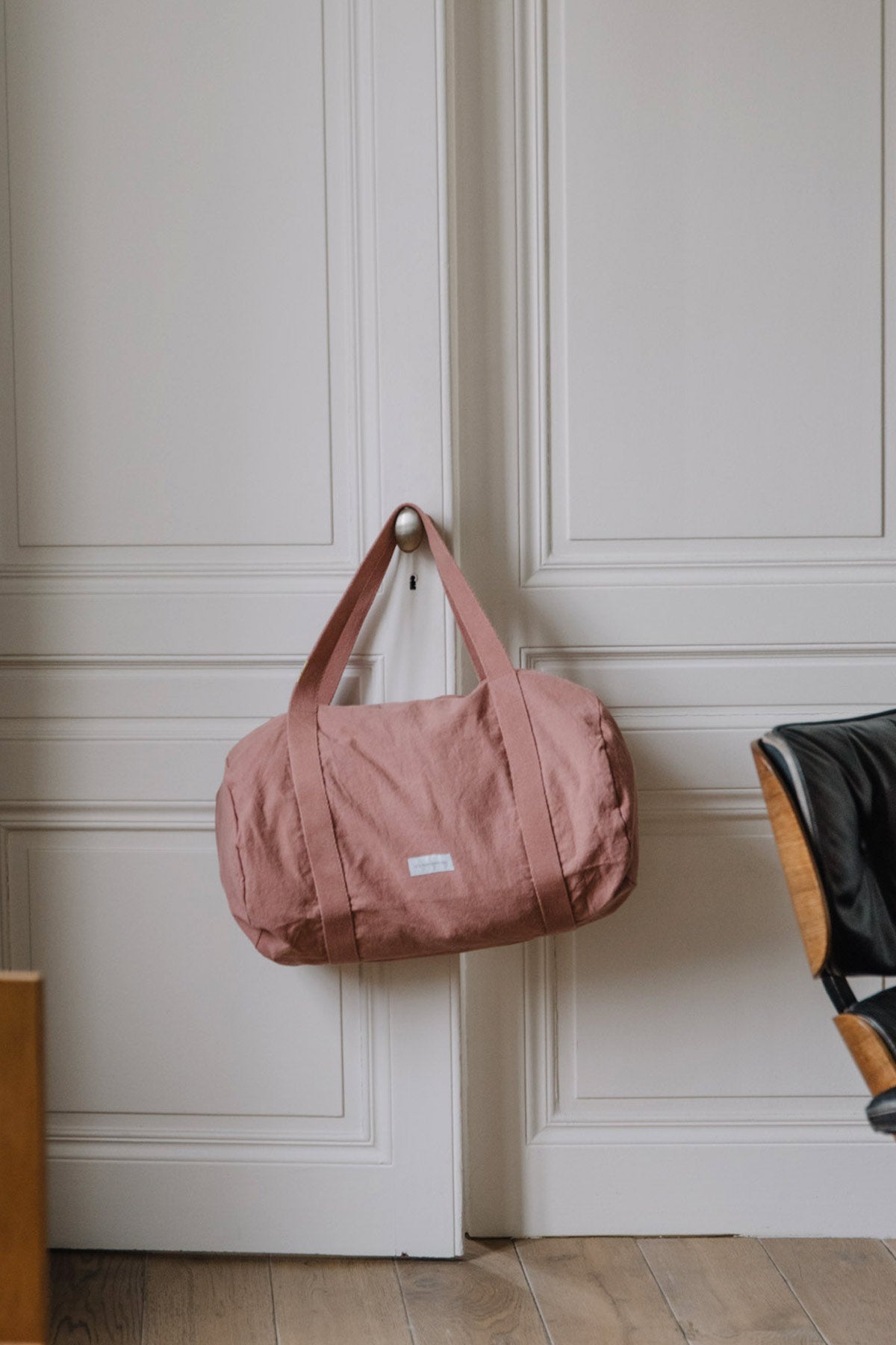 Doublure du Sac bowling en coton bio bois de rose