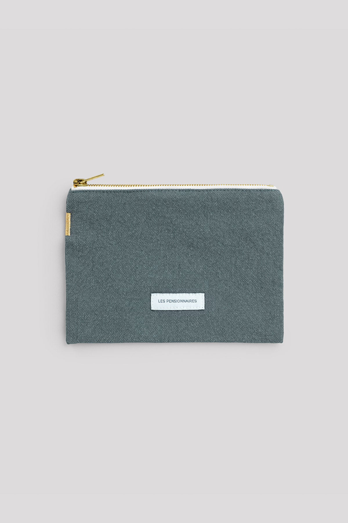 Petite pochette en toile de coton bio bleu Les pensionnaires