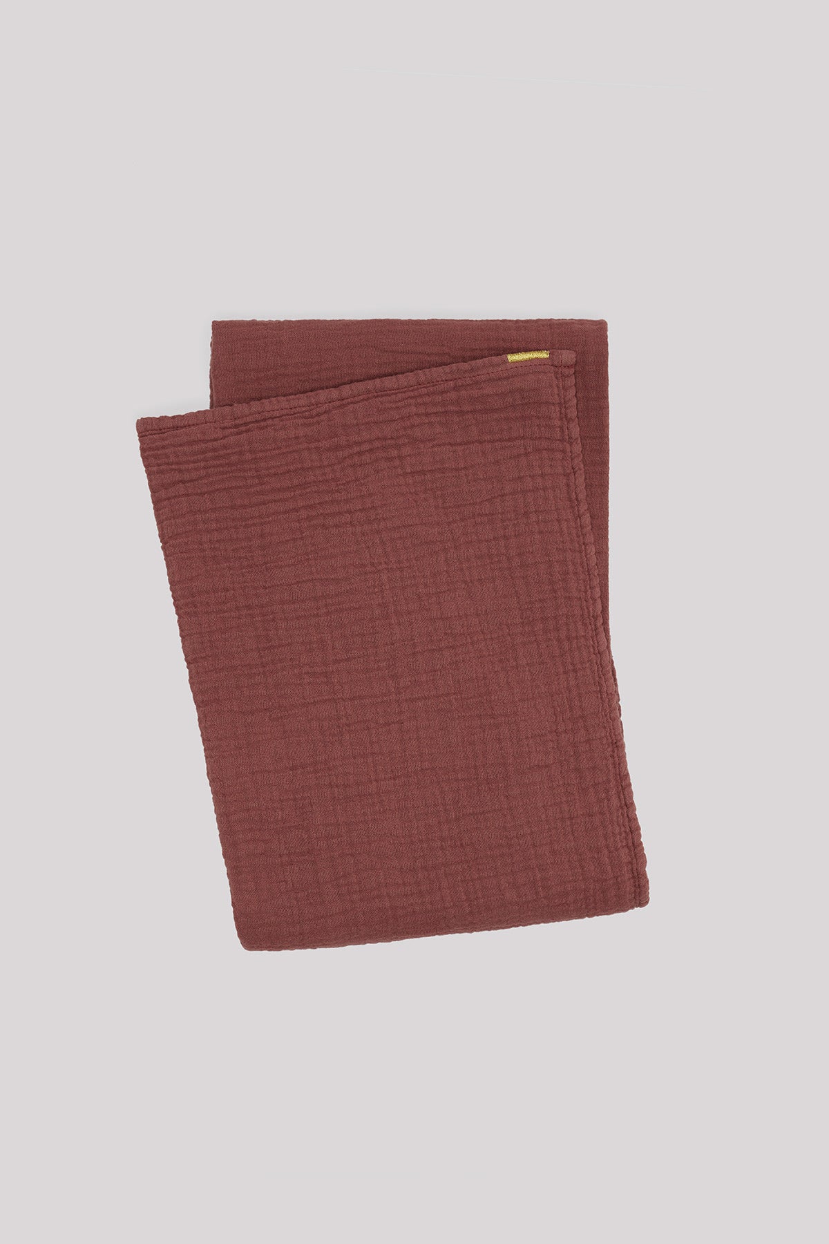 Large rust red double cotton gauze throw