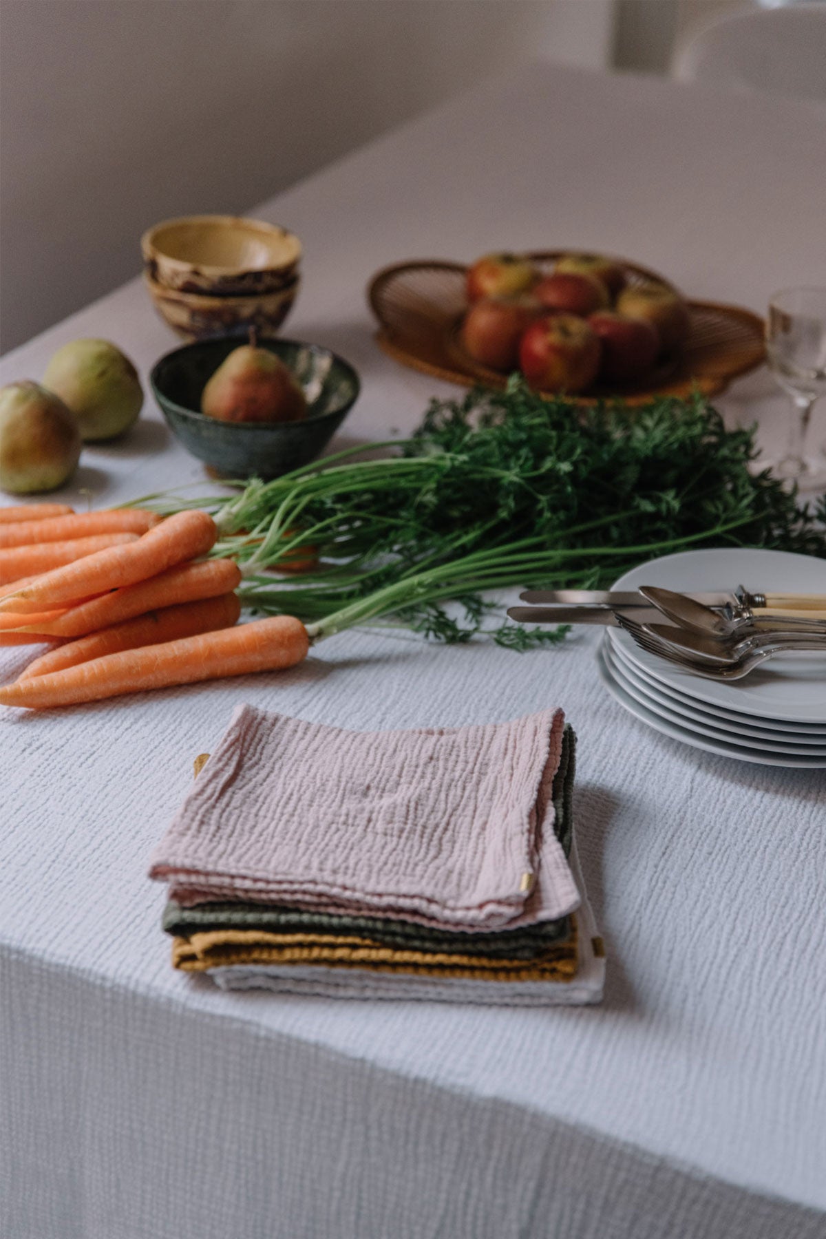 Serviettes personnalisés de table en double gaze de coton rose Les pensionnaires