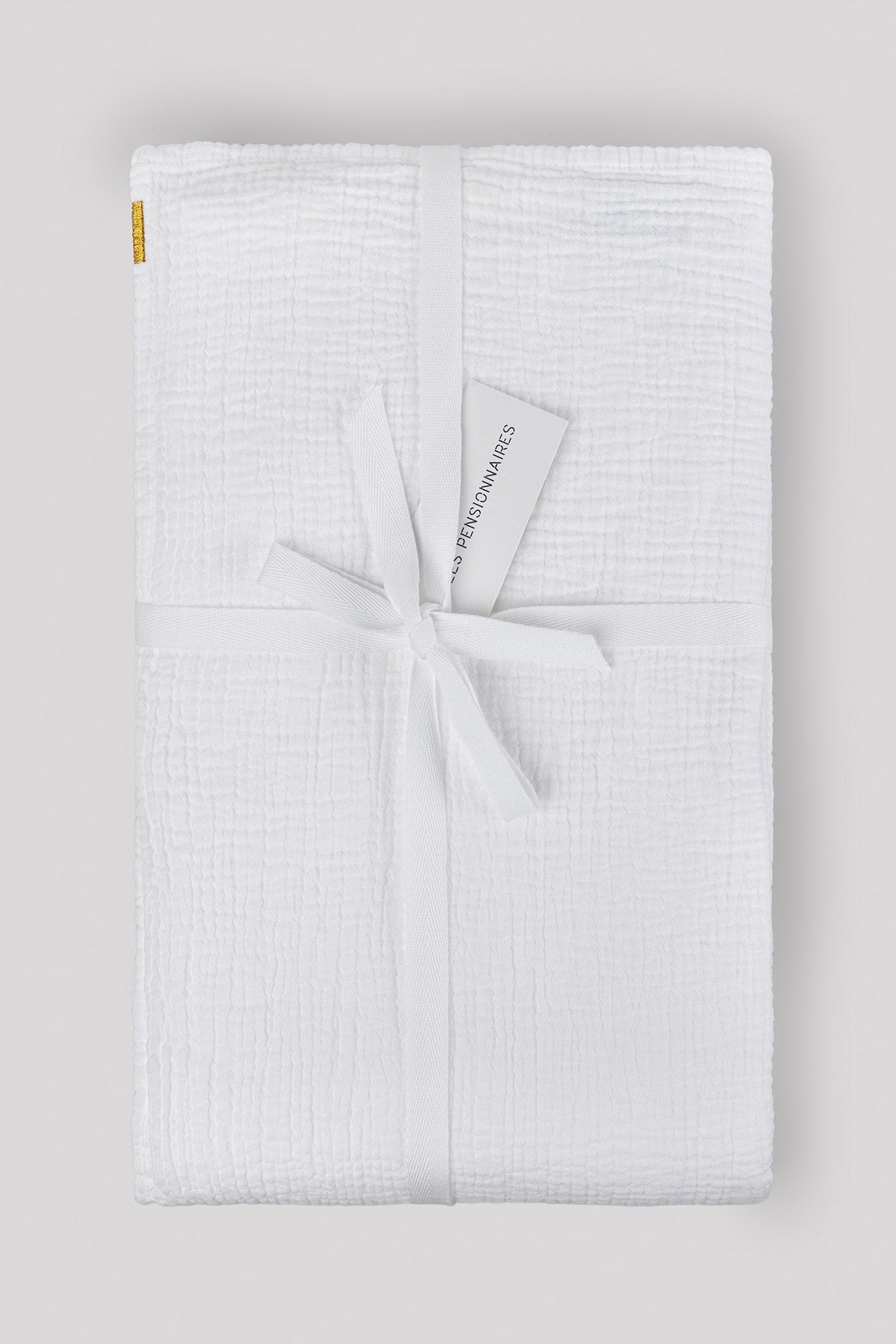 Nappe en double gaze de coton blanc immaculé Les pensionnaires