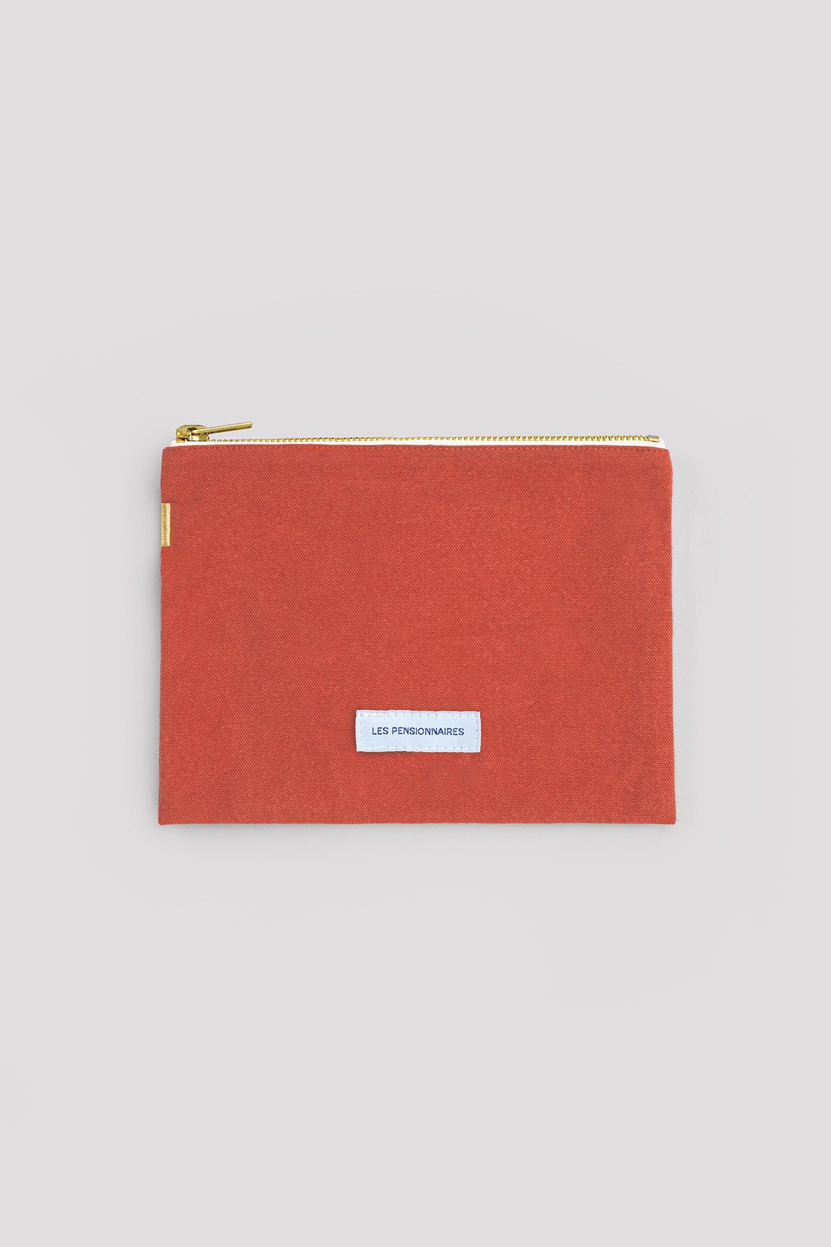 Petite pochette en toile de coton bio orange flamboyant Les pensionnaires