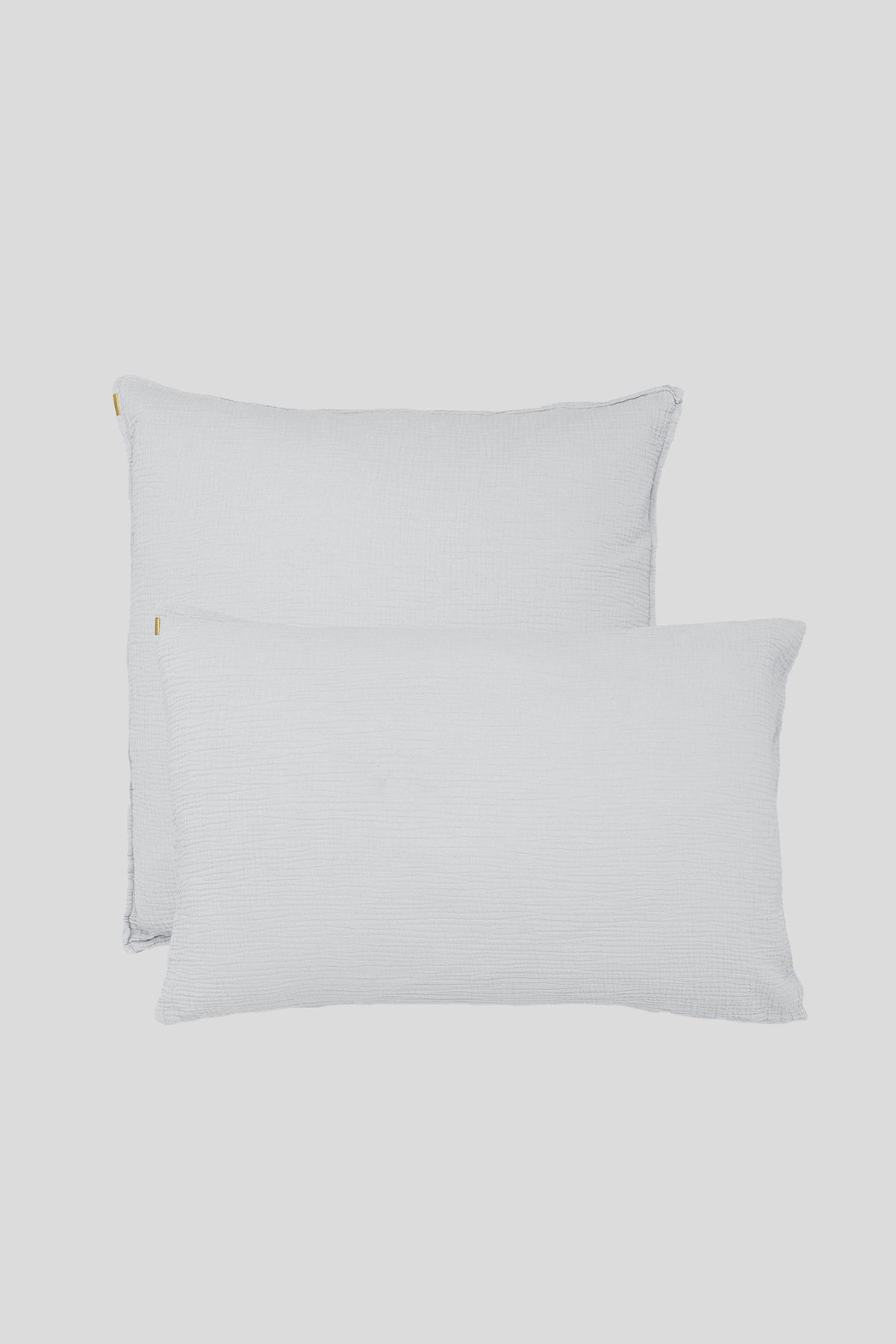 Taie d'oreiller en double gaze de coton bleu gris Les pensionnaires
