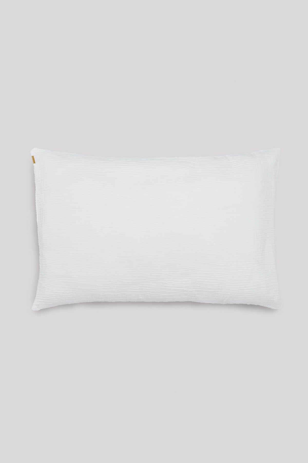 Pristine white double cotton gauze pillowcase