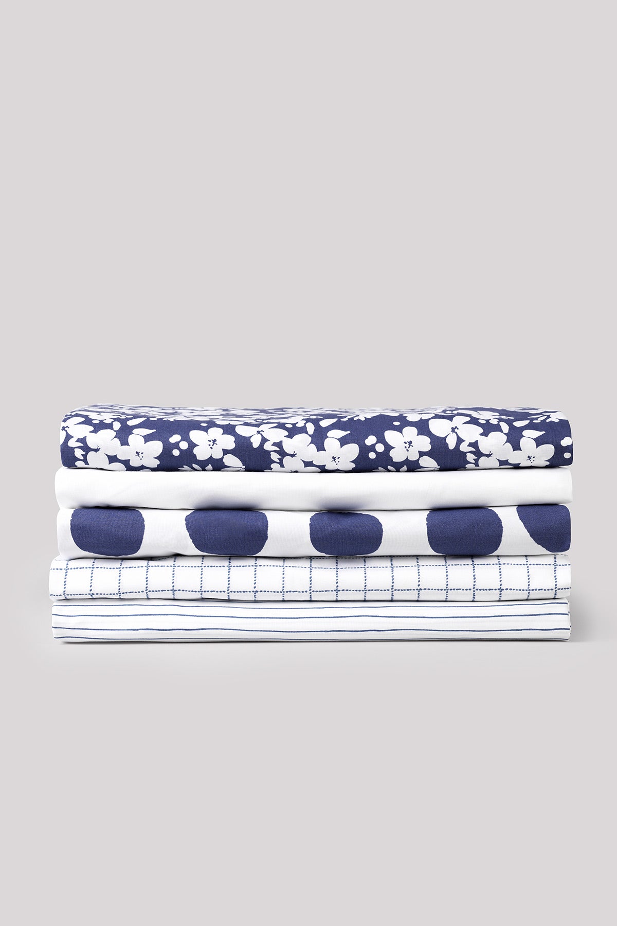 Housse de couette percale de coton pois bleus Les pensionnaires