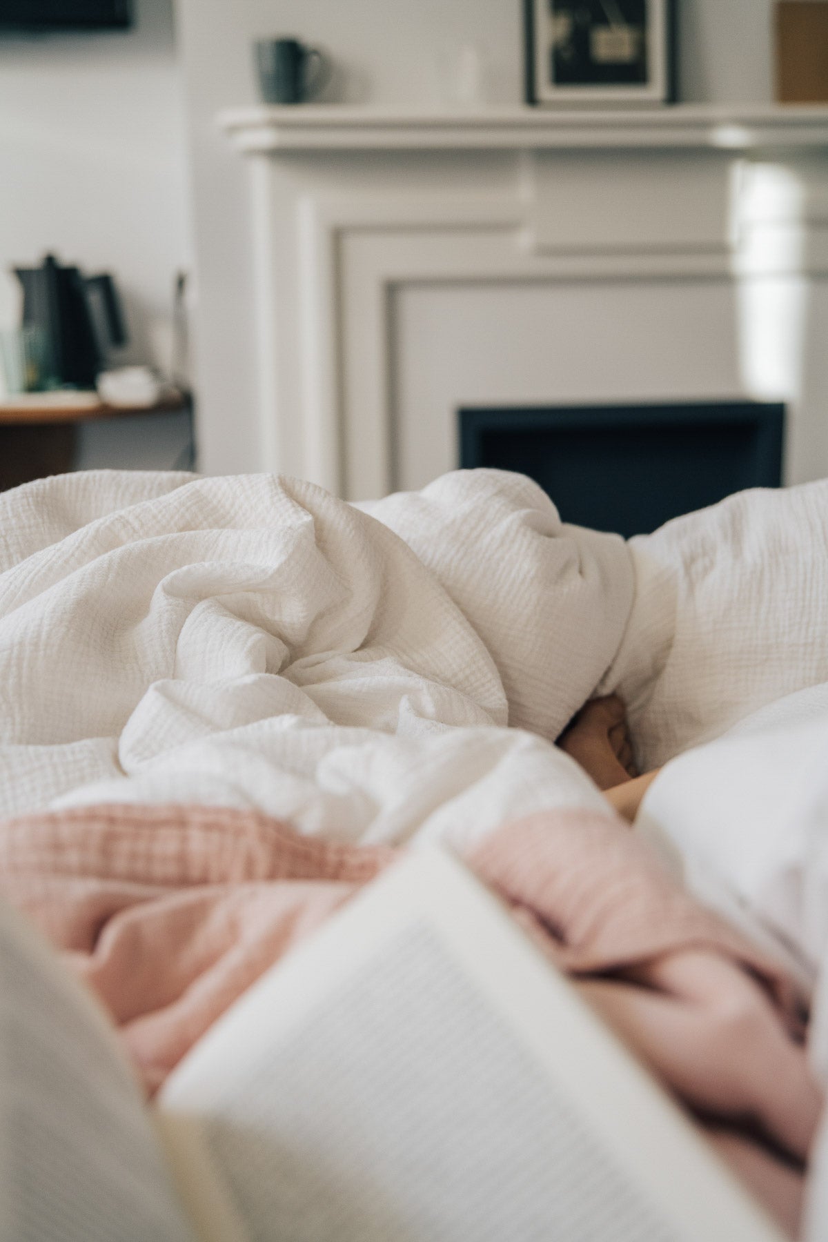 Housse de couette en double gaze de coton blanc immaculé Les pensionnaires