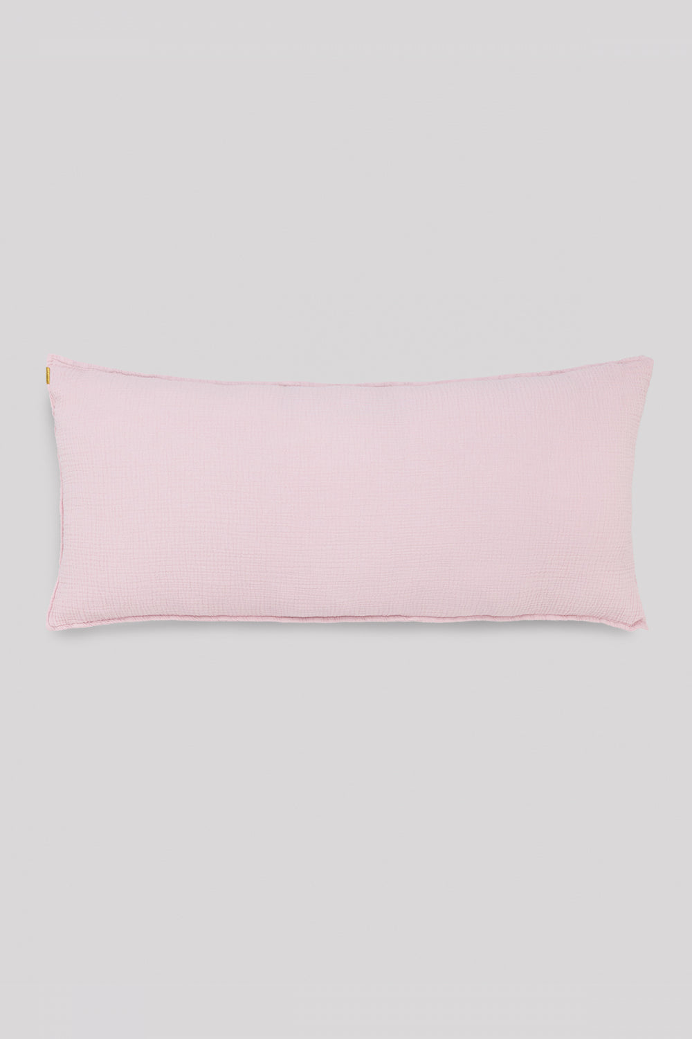 Grand coussin en double gaze de coton rose délicat 45x90 cm