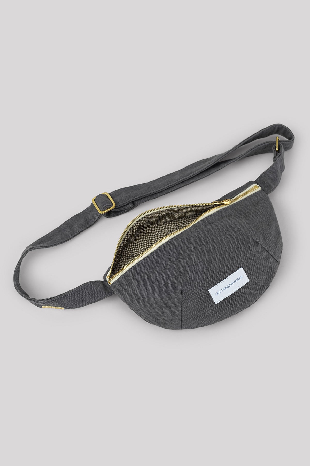 Slate gray organic cotton canvas fanny pack