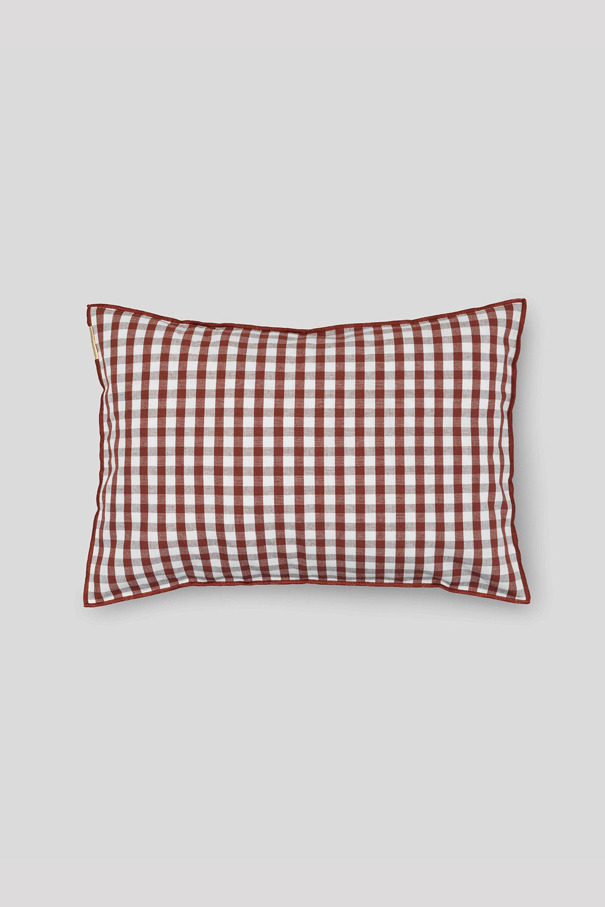 Coussin déhoussable en lin coton 35x50 cm Vichy - Rouille