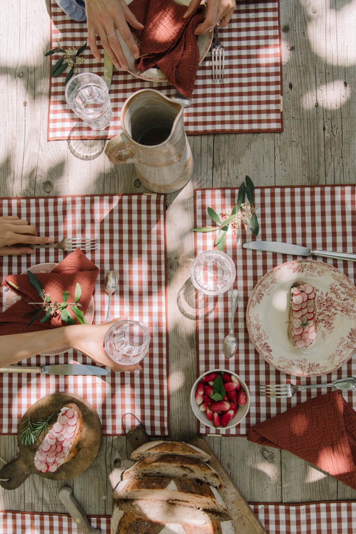 Sets de table vichy terracotta