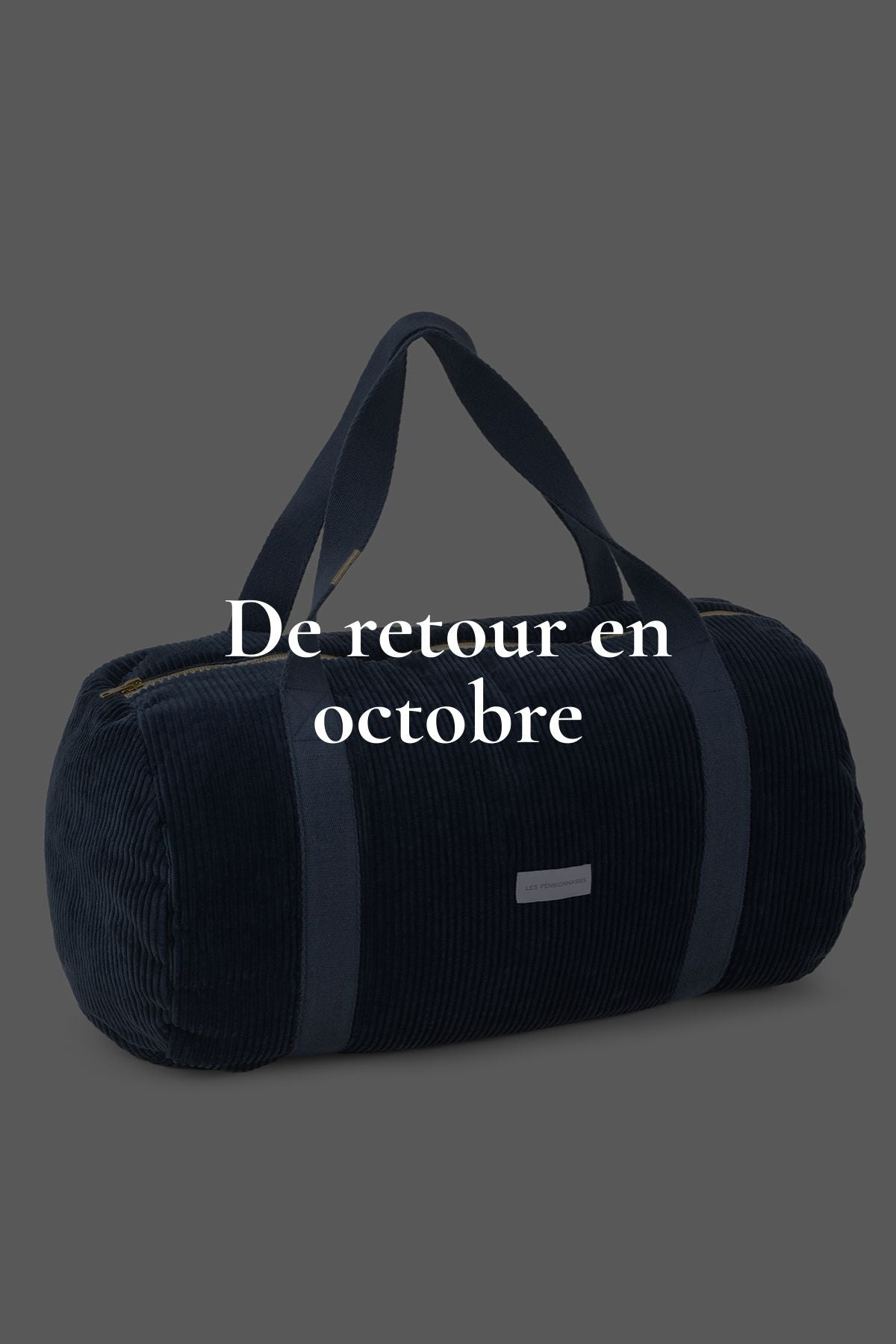 Sac bowling en velours côtelé bleu orage