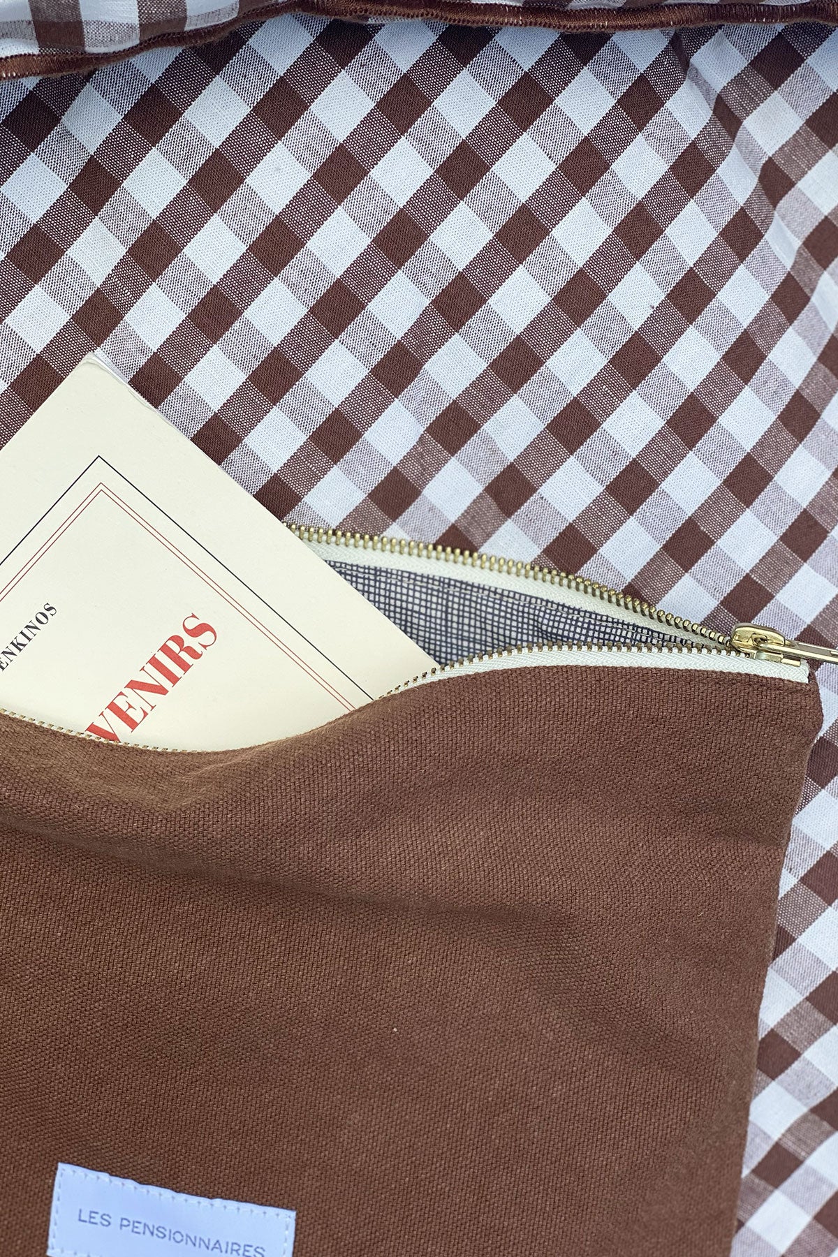 Archive - Large hazel brown organic cotton canvas pouch