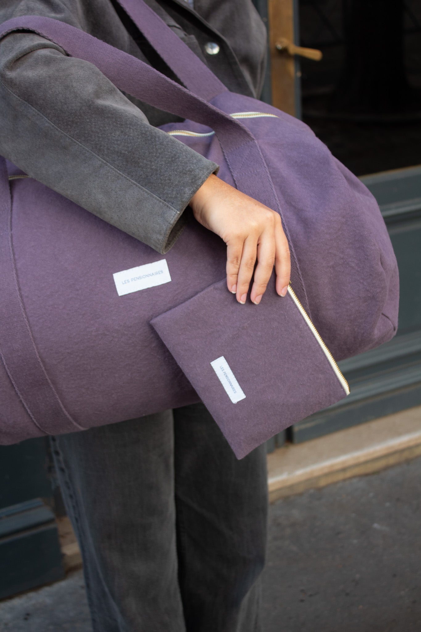 Grand-sac-bowling-petite-pochetteviolet-coton-bio-Les-pensionnaires